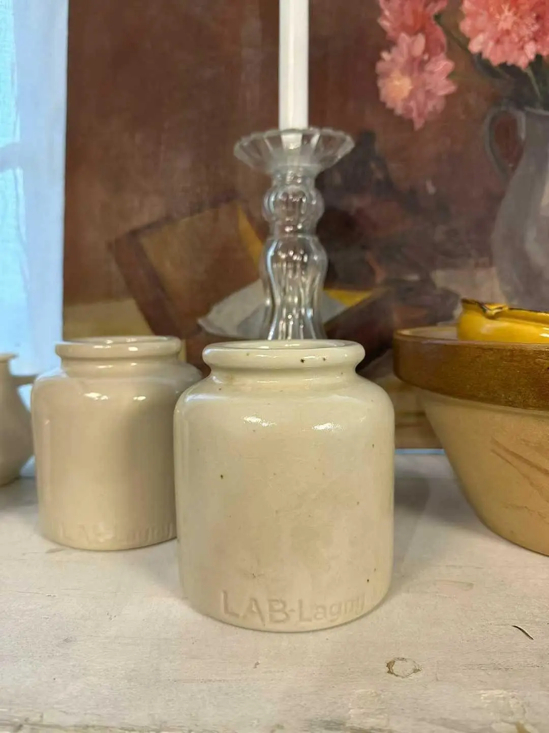 French Vintage Apothecary Ceramic Jar