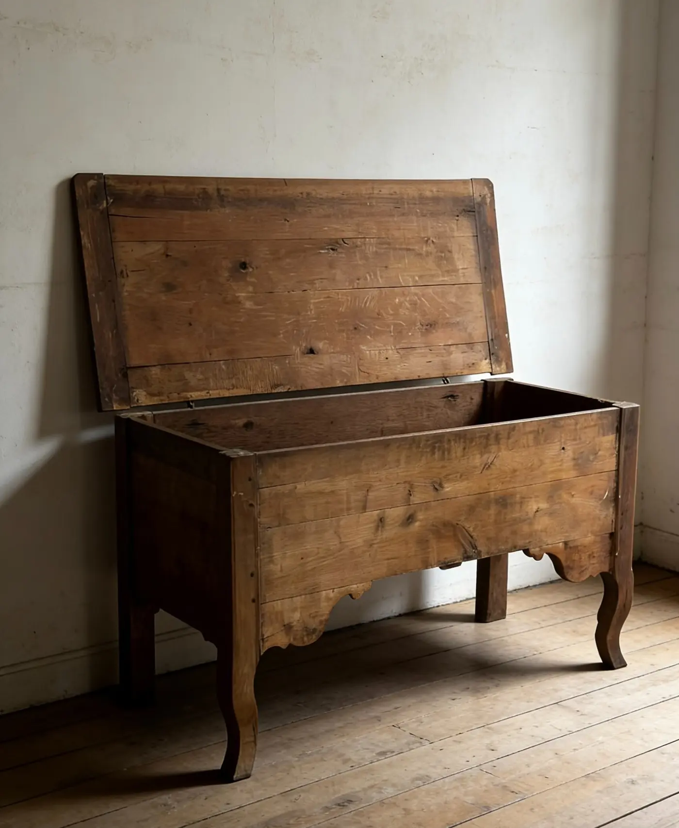 French Vintage Country Solid Wood Storage Chest / Console Table