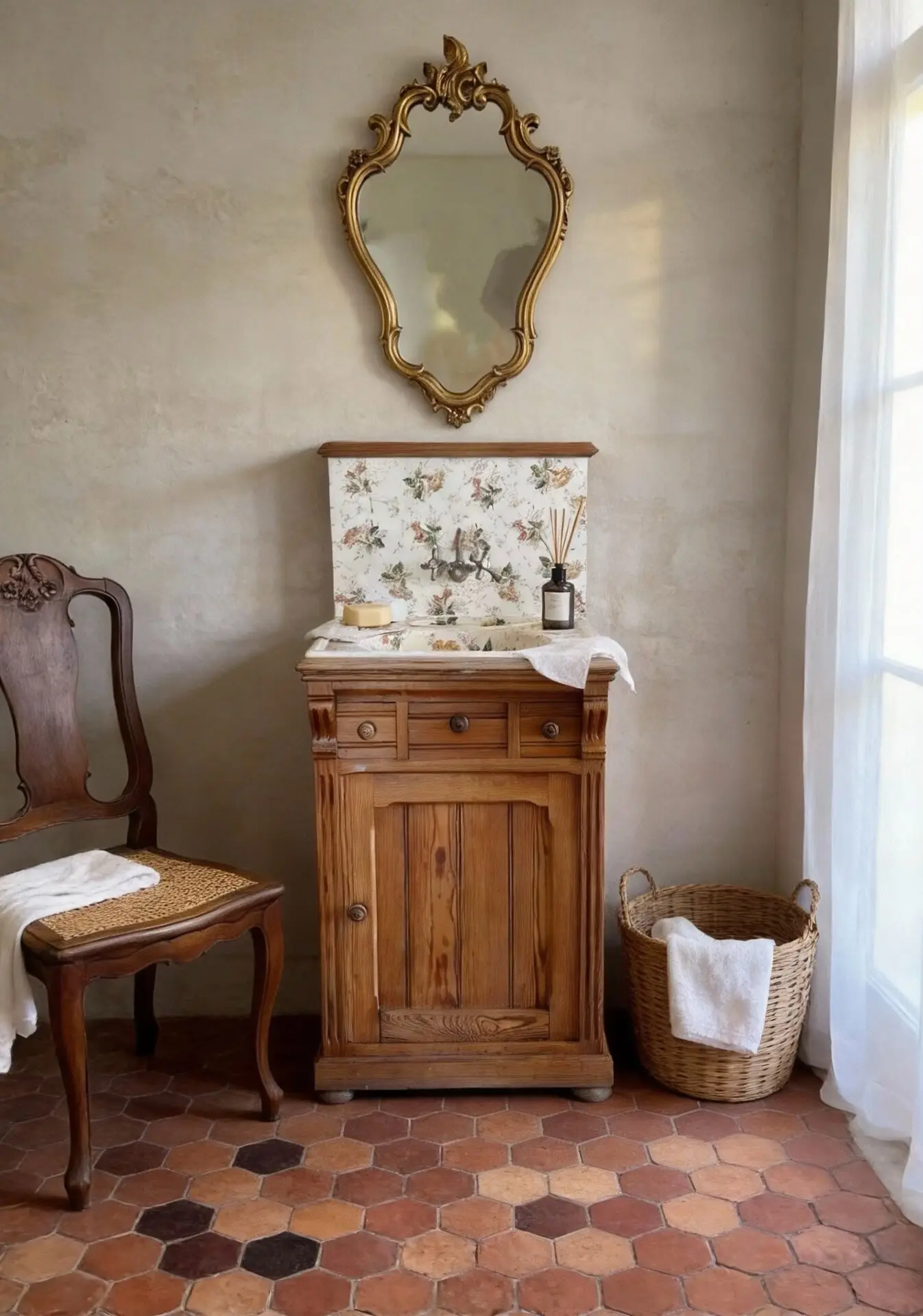 Antique French Luneville Washstand