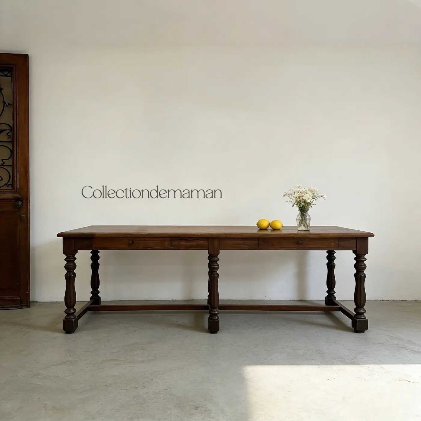 Vintage French Oak Farmhouse Dining Table