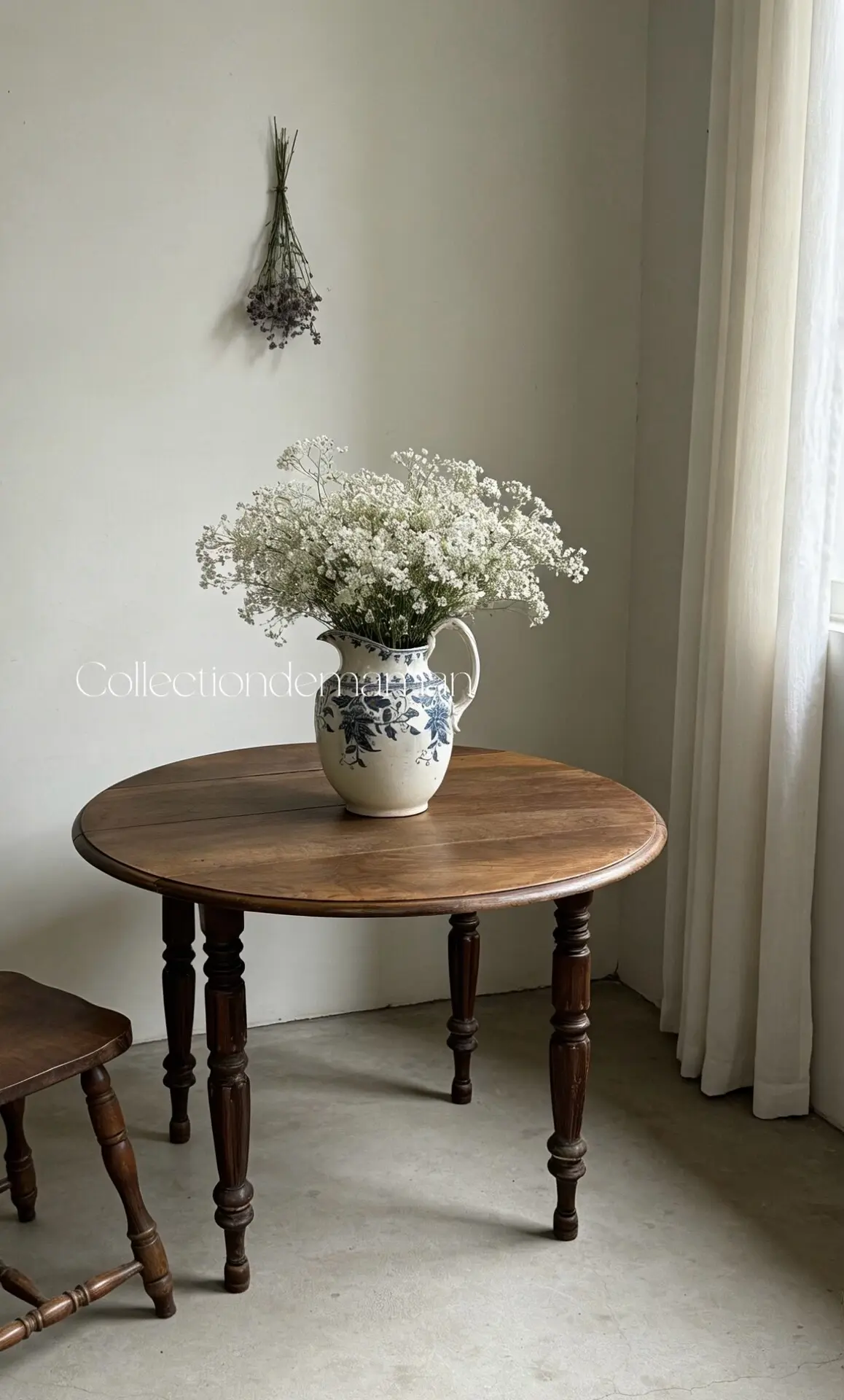 French Vintage Solid Wood Butterfly Table