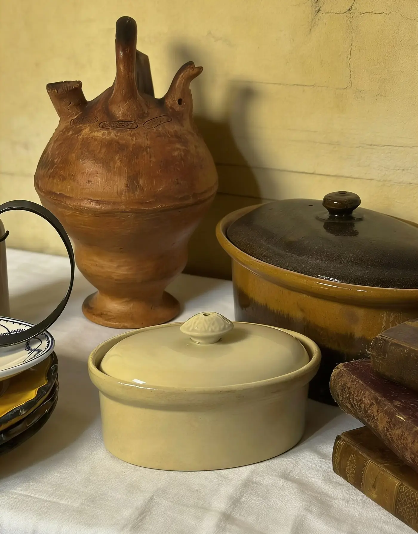 Vintage South of France Collection — Earthenware Jars, Old Books, Ceramic Pots