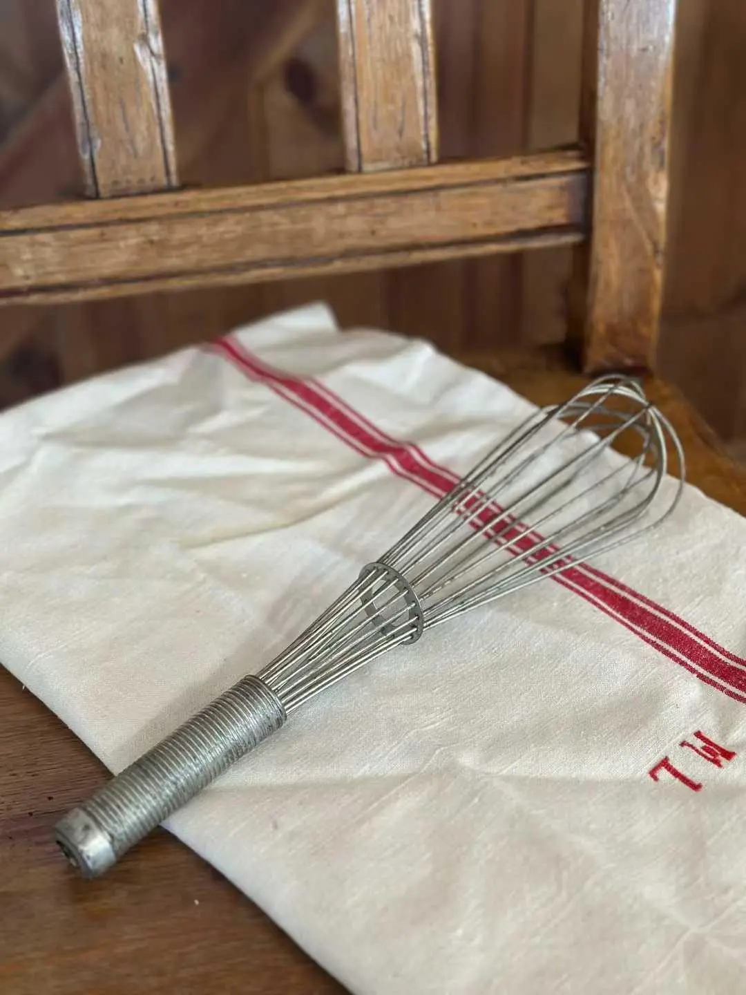 French Vintage Metal Egg Beater