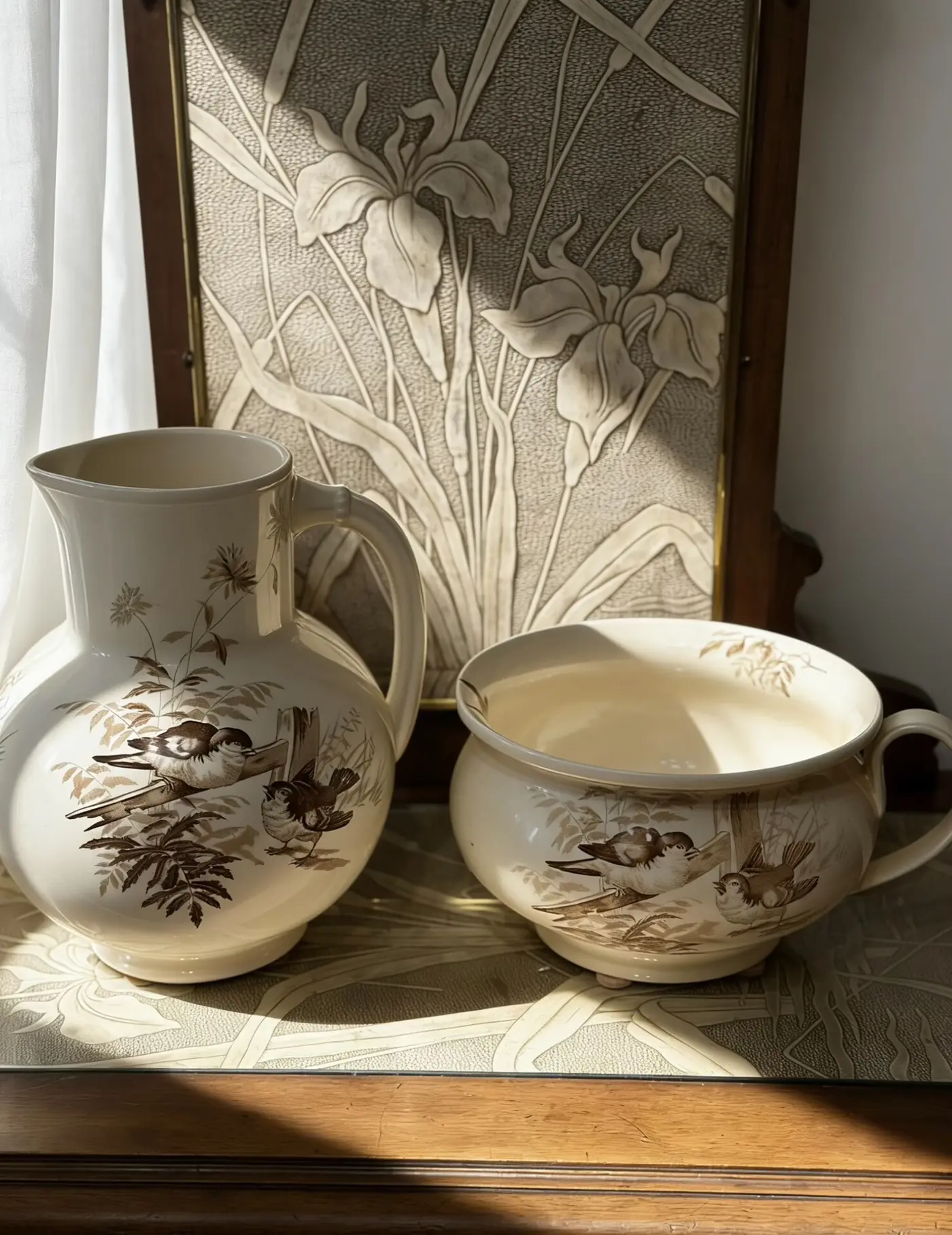 19th-Century Dutch Transfer-Printed Water Jug (Antique)