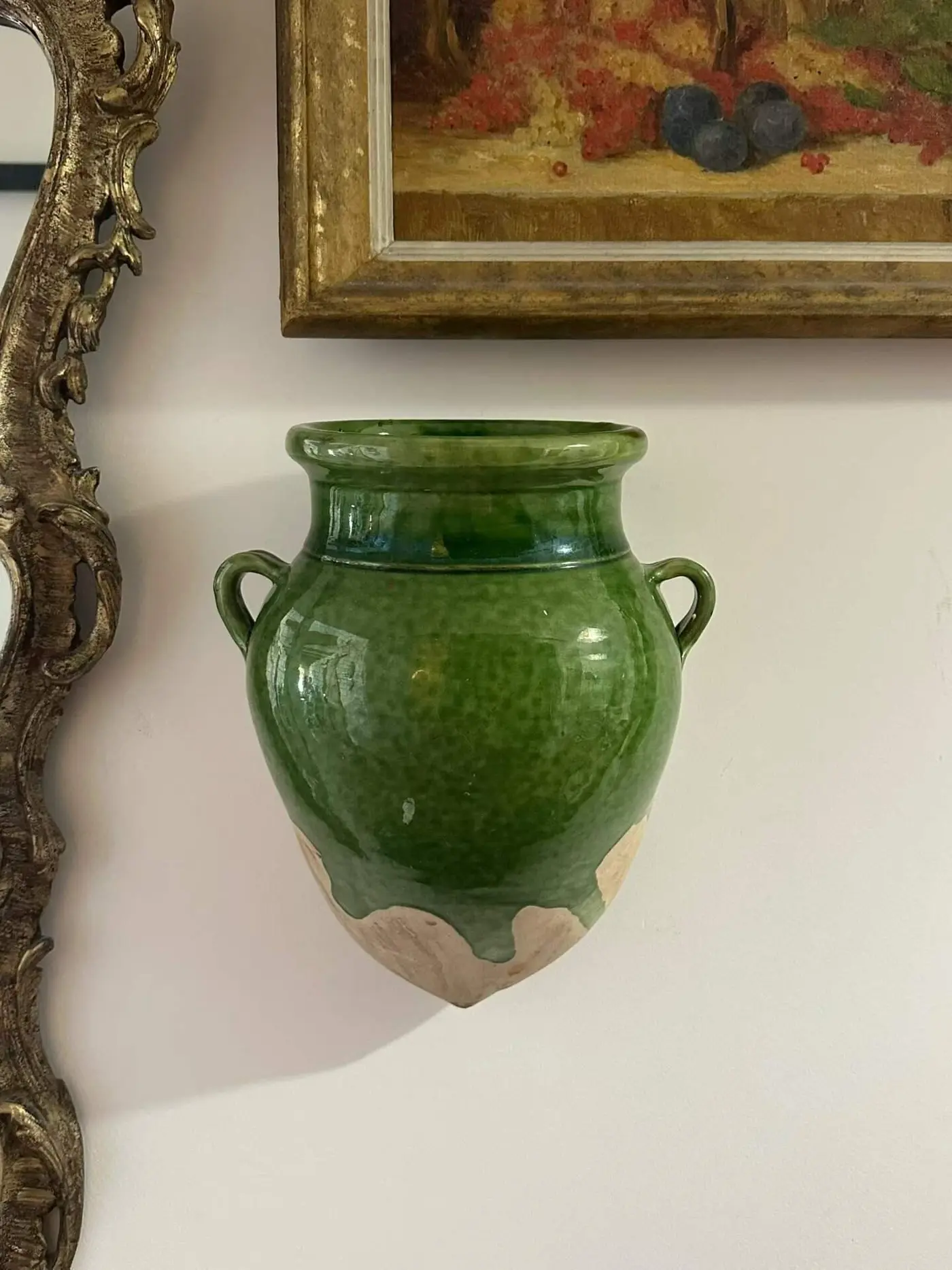South of France Olive-Green Wall Planter — Unique Form