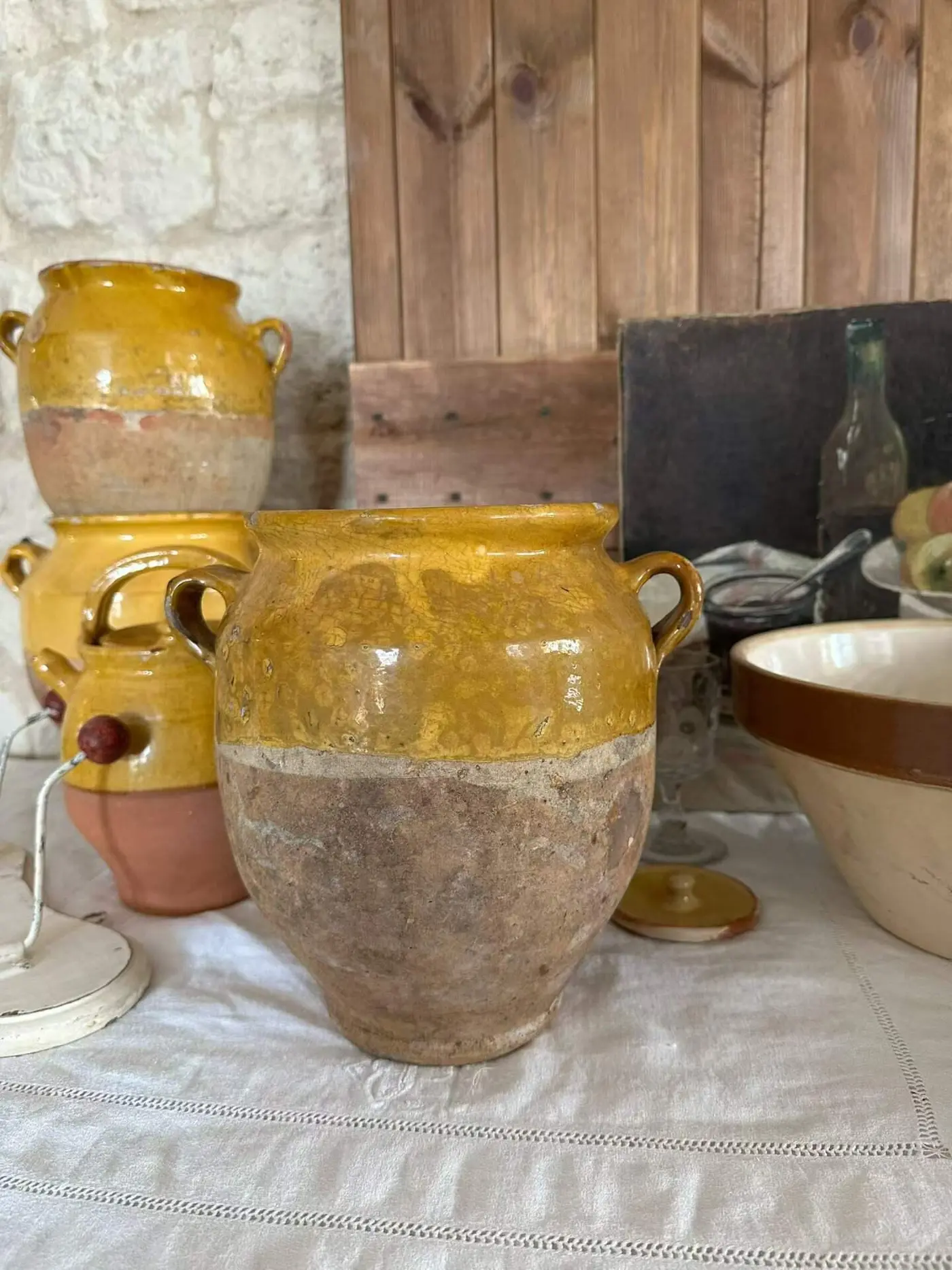 Late 19th–Early 20th Century French Honey-Yellow Drip-Glaze Earthenware Jar, No. 3