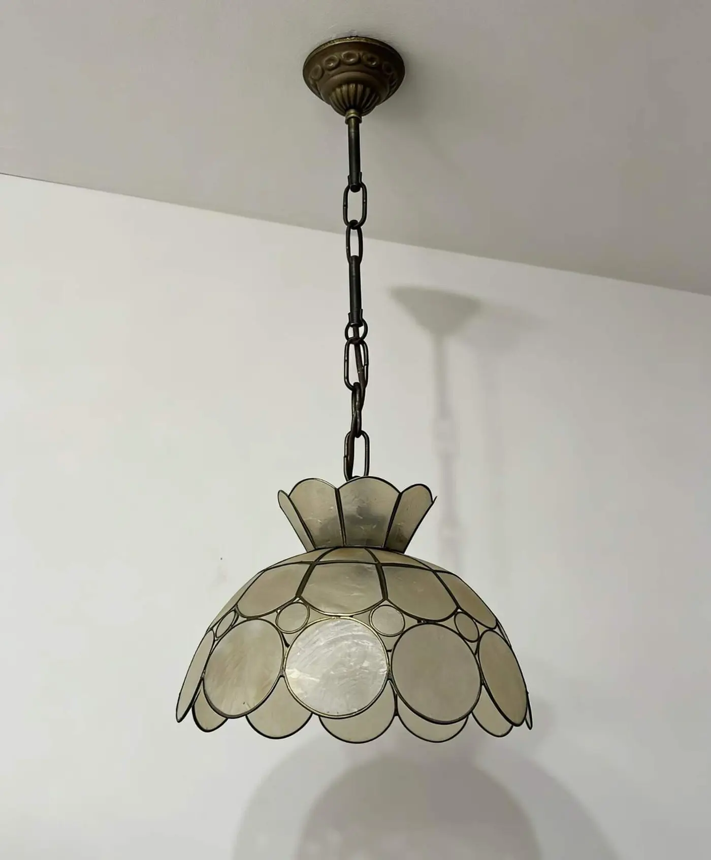 French Vintage Mother-of-Pearl Pendant Light