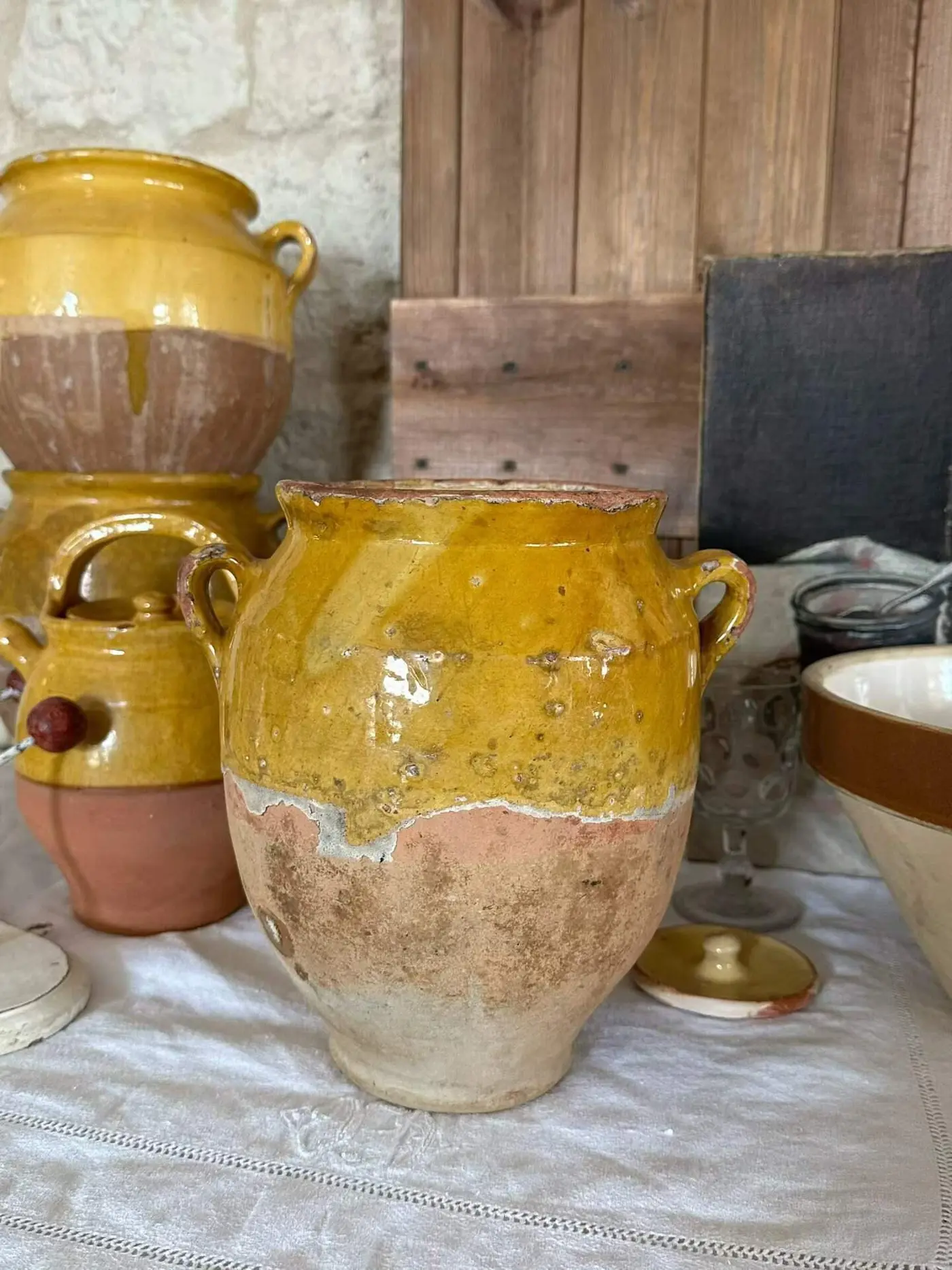 French Honey-Yellow Drip-Glaze Earthenware Jar, late 19th–early 20th century