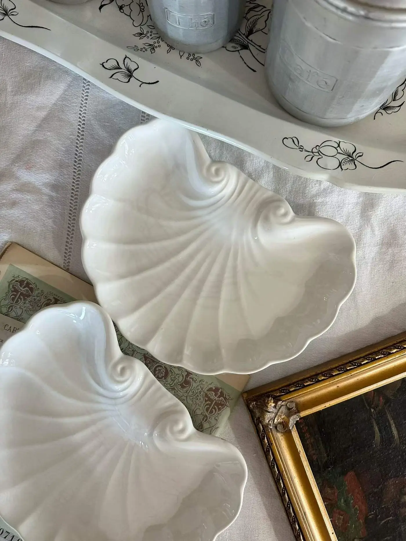 British Vintage Cream-White Shell Dish — Priced for Flaws