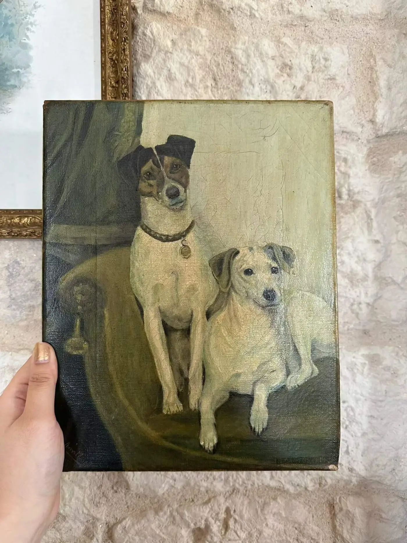Mid-20th Century Oil on Canvas Pet Portrait, Signed