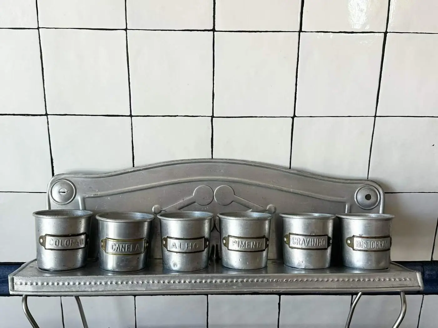Vintage Aluminum Wall-Mounted Storage Can / Planter, 43.7 × 8.5 × 10 cm