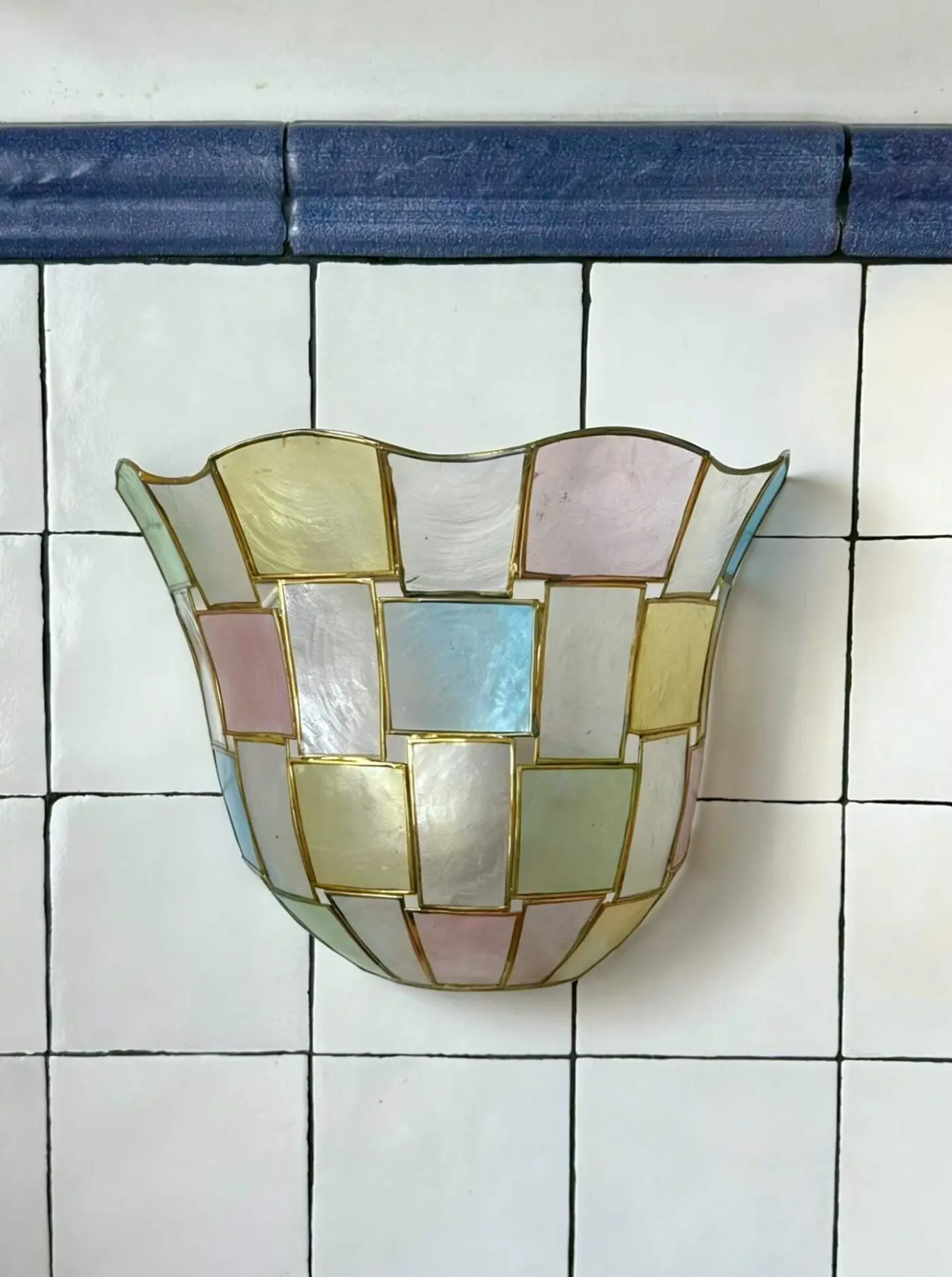 Italian Colored Mother-of-Pearl Wall Sconce
