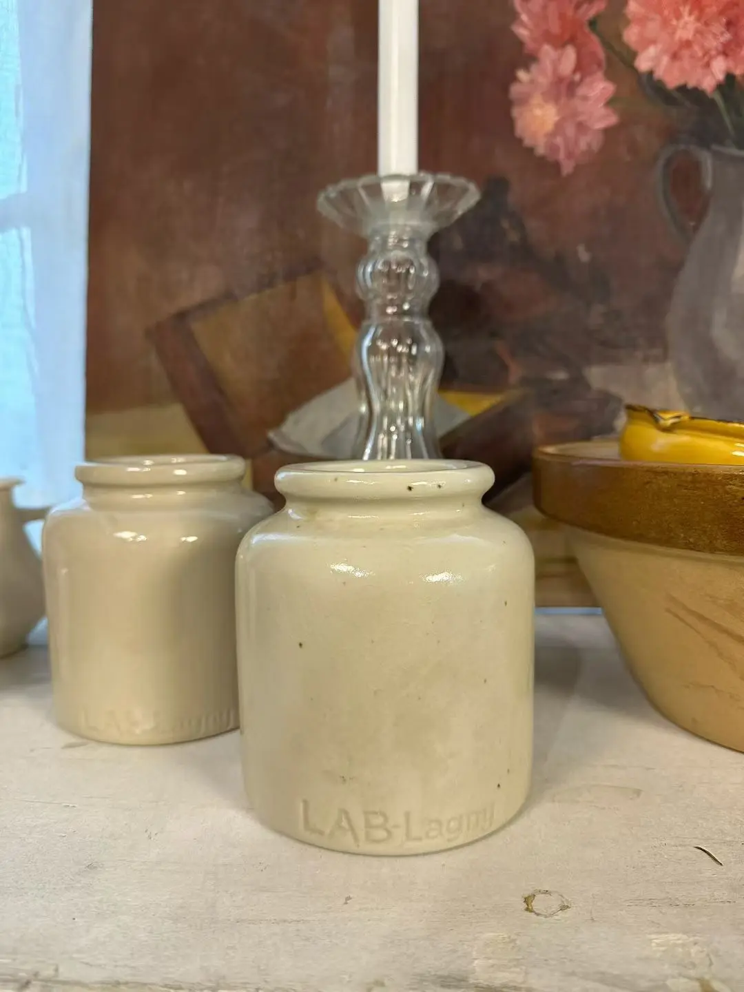 French Vintage Apothecary Ceramic Jar