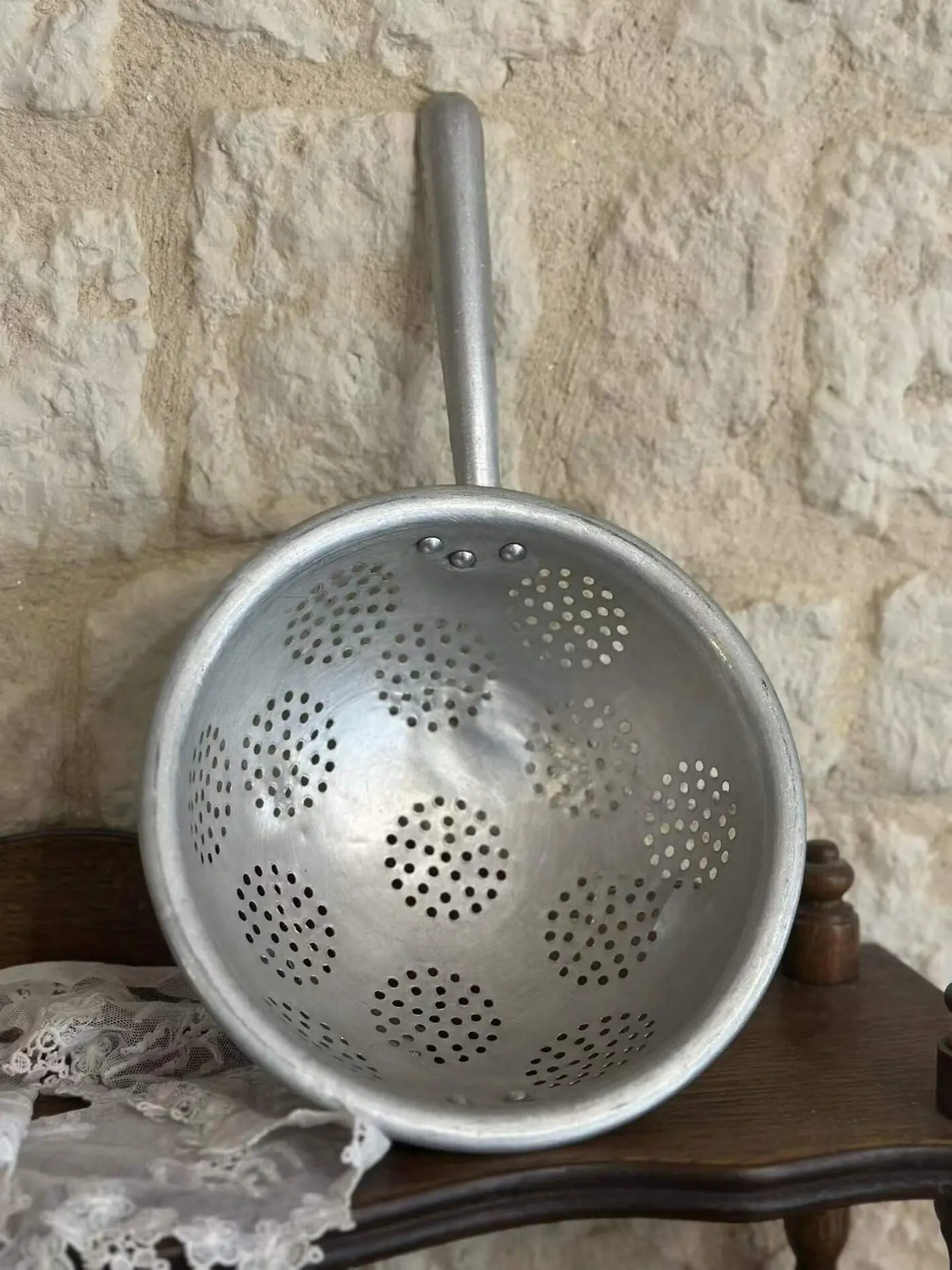 Vintage French Aluminum Skimmer