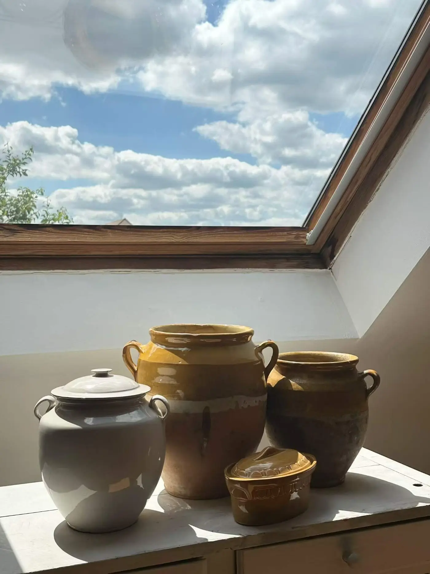 Collection of French Vintage Earthenware Jars