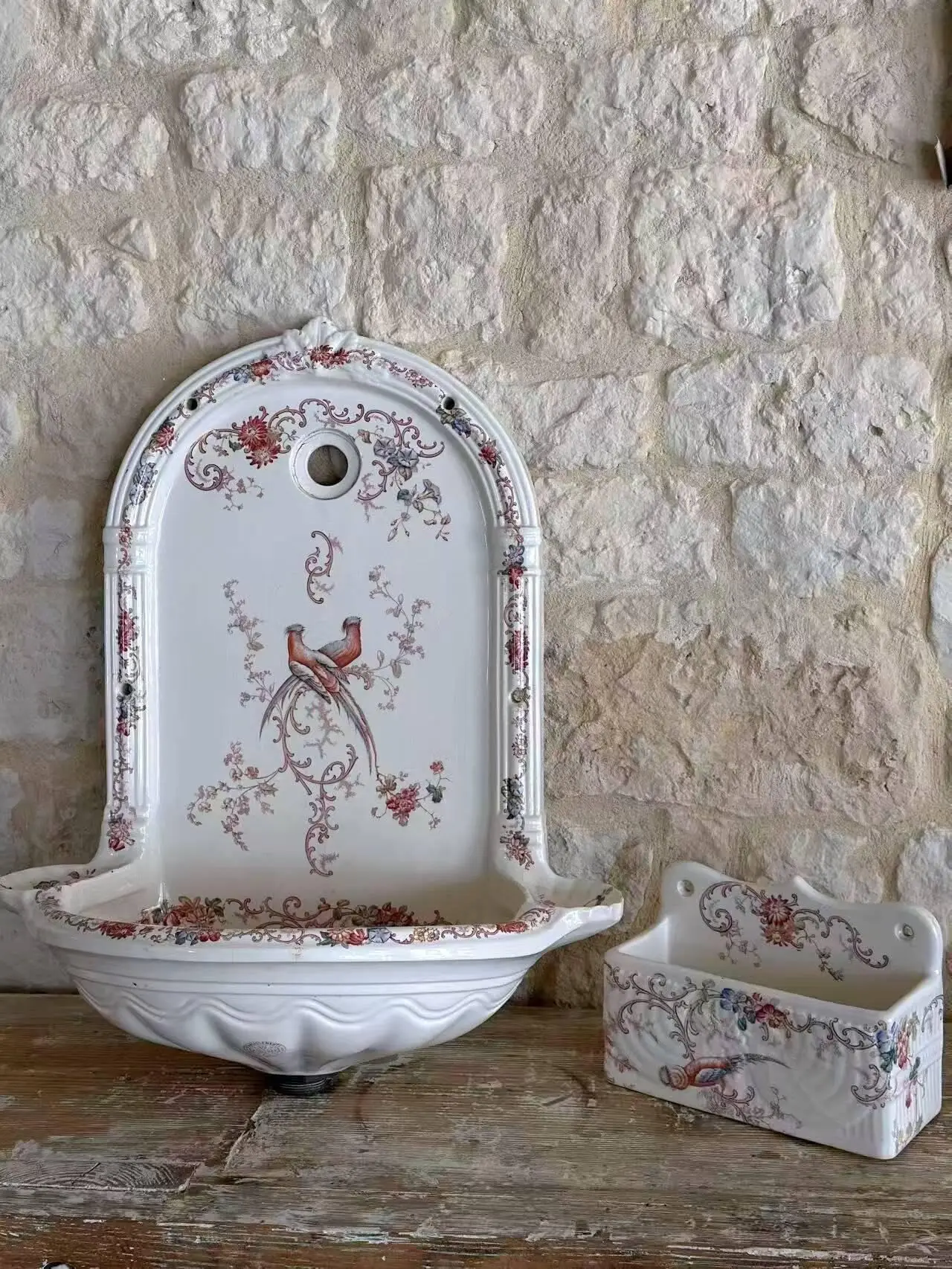 Late 19th-Century French Wall-Mounted Washbasin, Rare