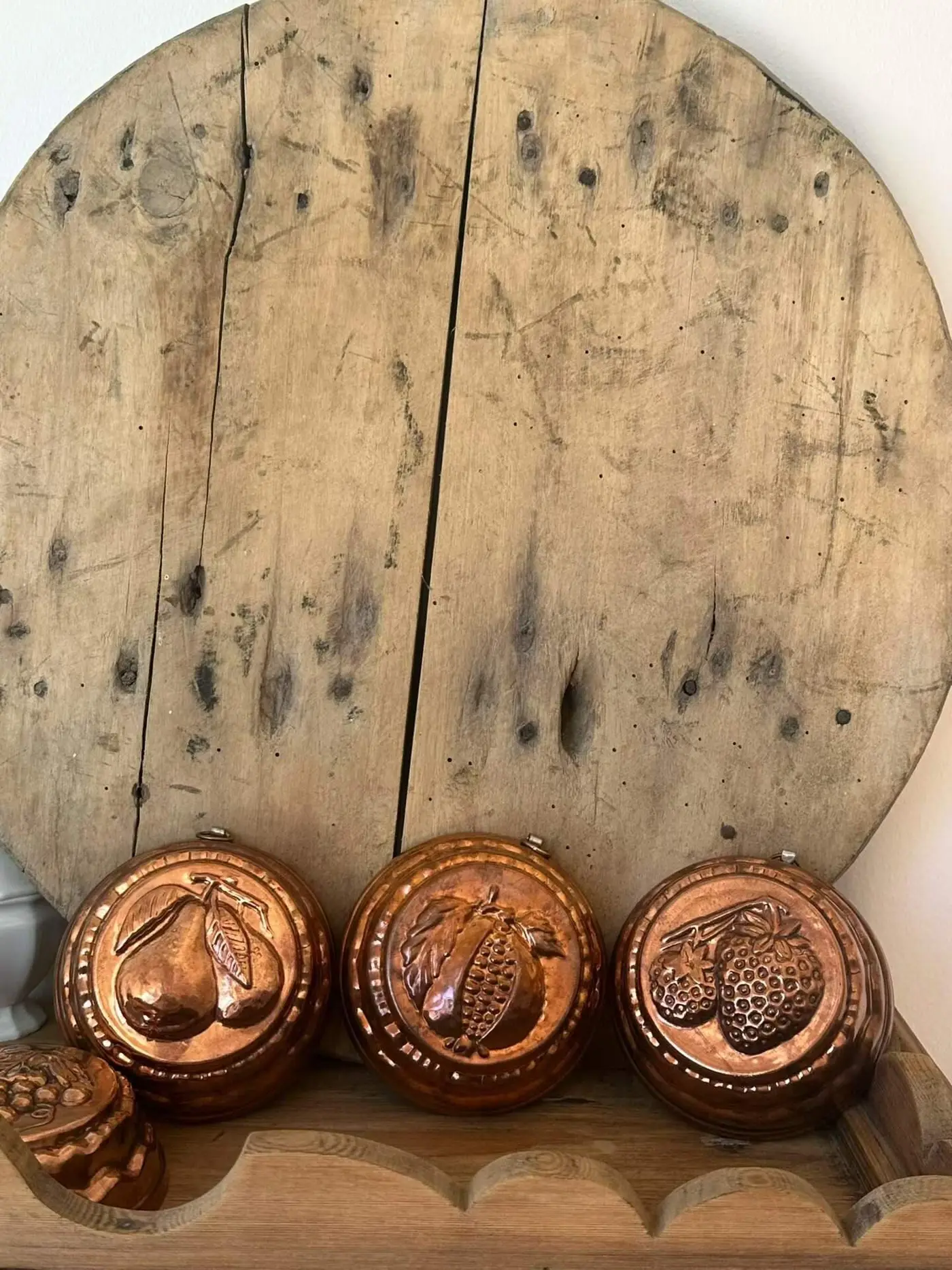 French Vintage Copper Fruit Mold, 10.7 cm