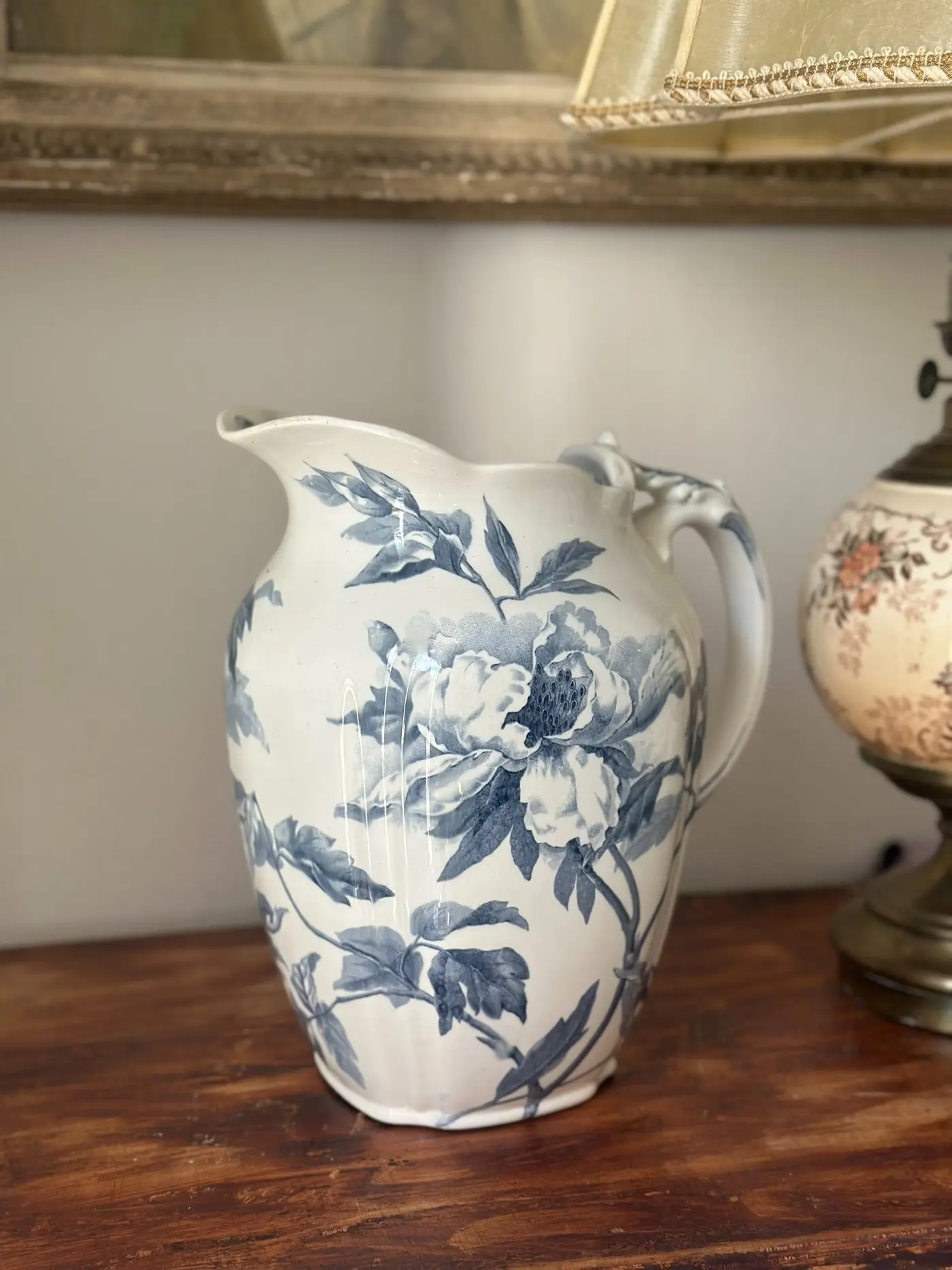 Petrus Regout Vintage Large Blue-and-White Water Jug, 28 cm