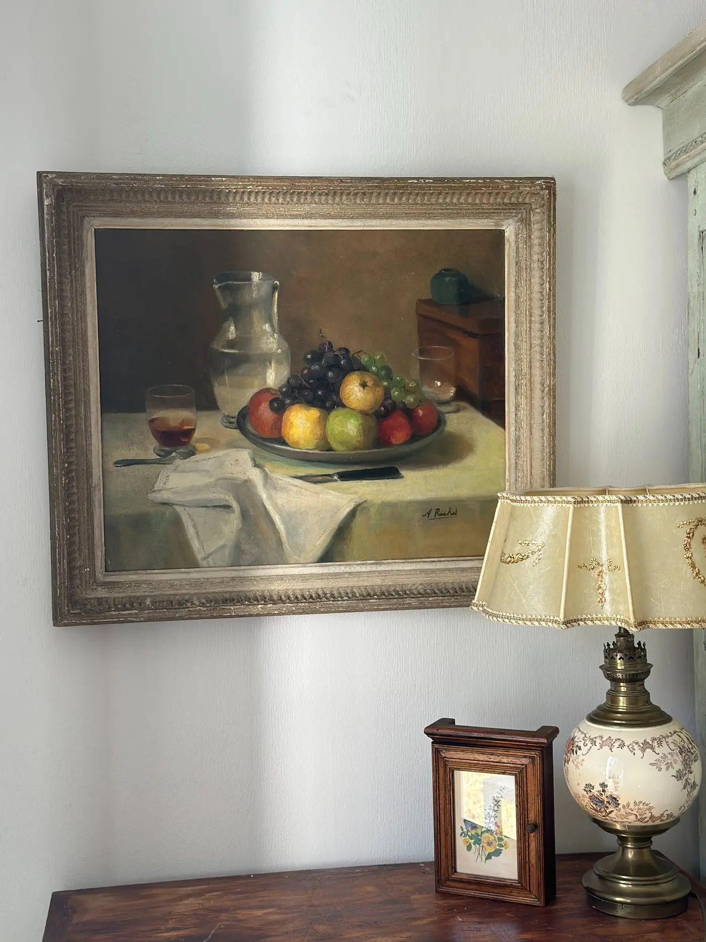 French Antique Still Life Oil Painting