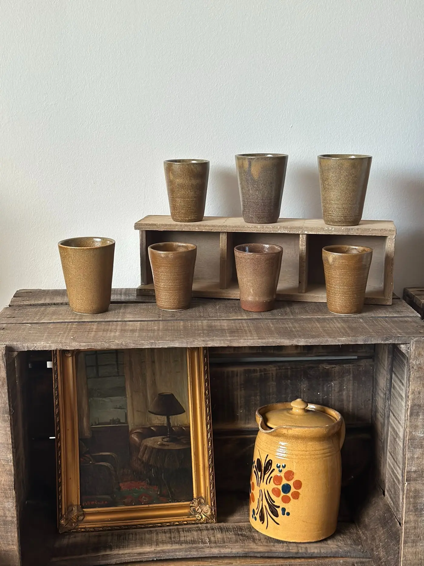 French Vintage Digoin Pottery Cup — Coffee/Tea Mug