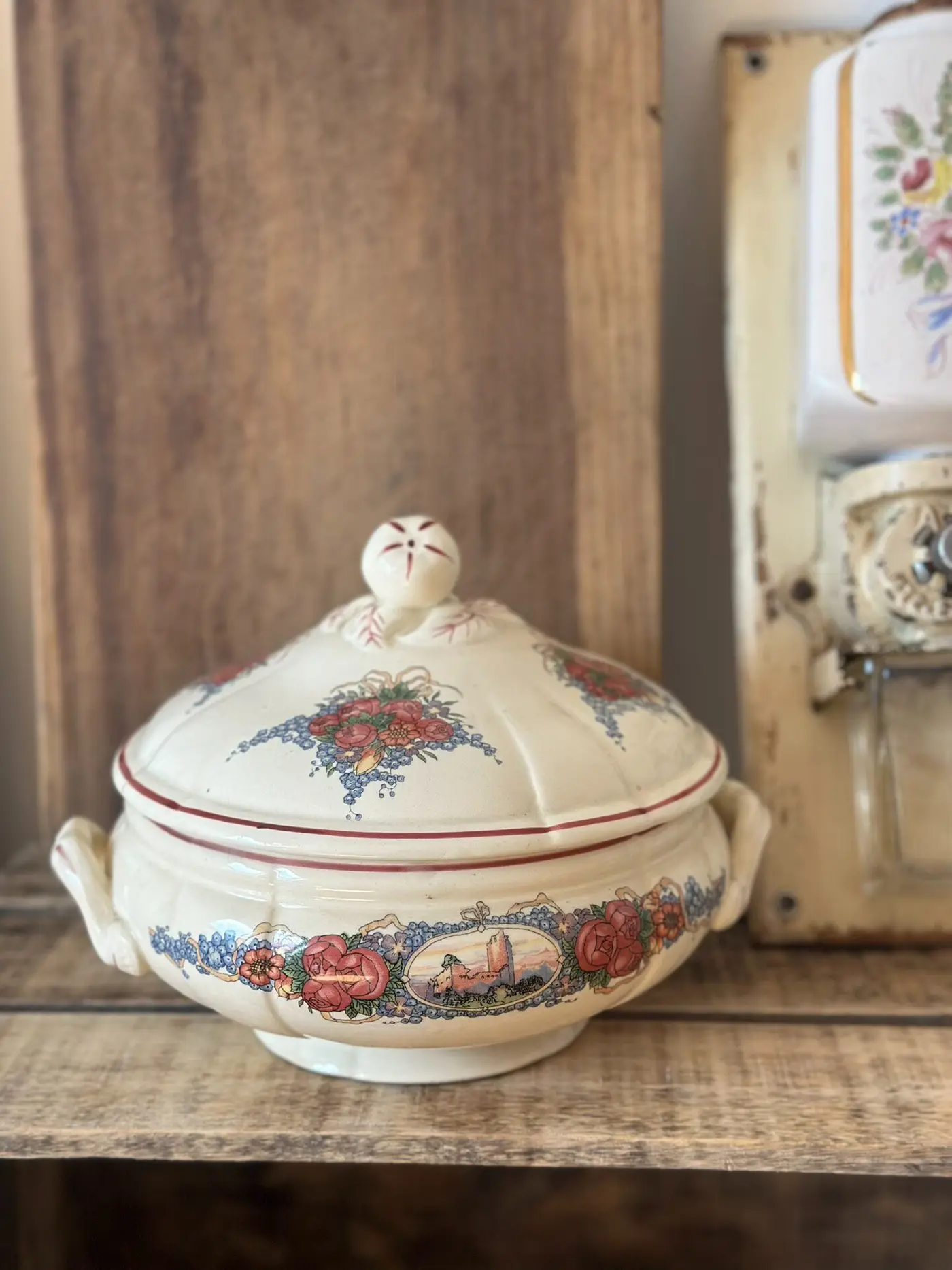 Sarreguemines Obernai Vintage Covered Soup Tureen