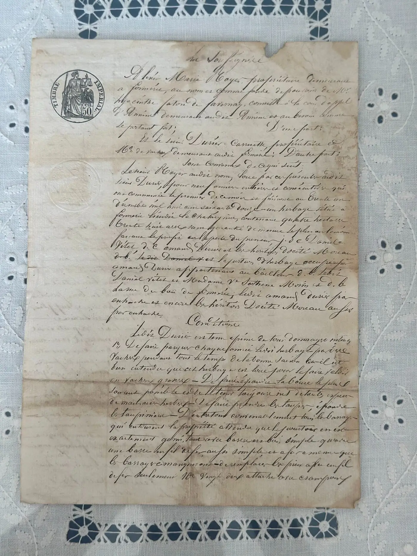 19th-Century European Handwritten Letter — Original Antique Manuscript