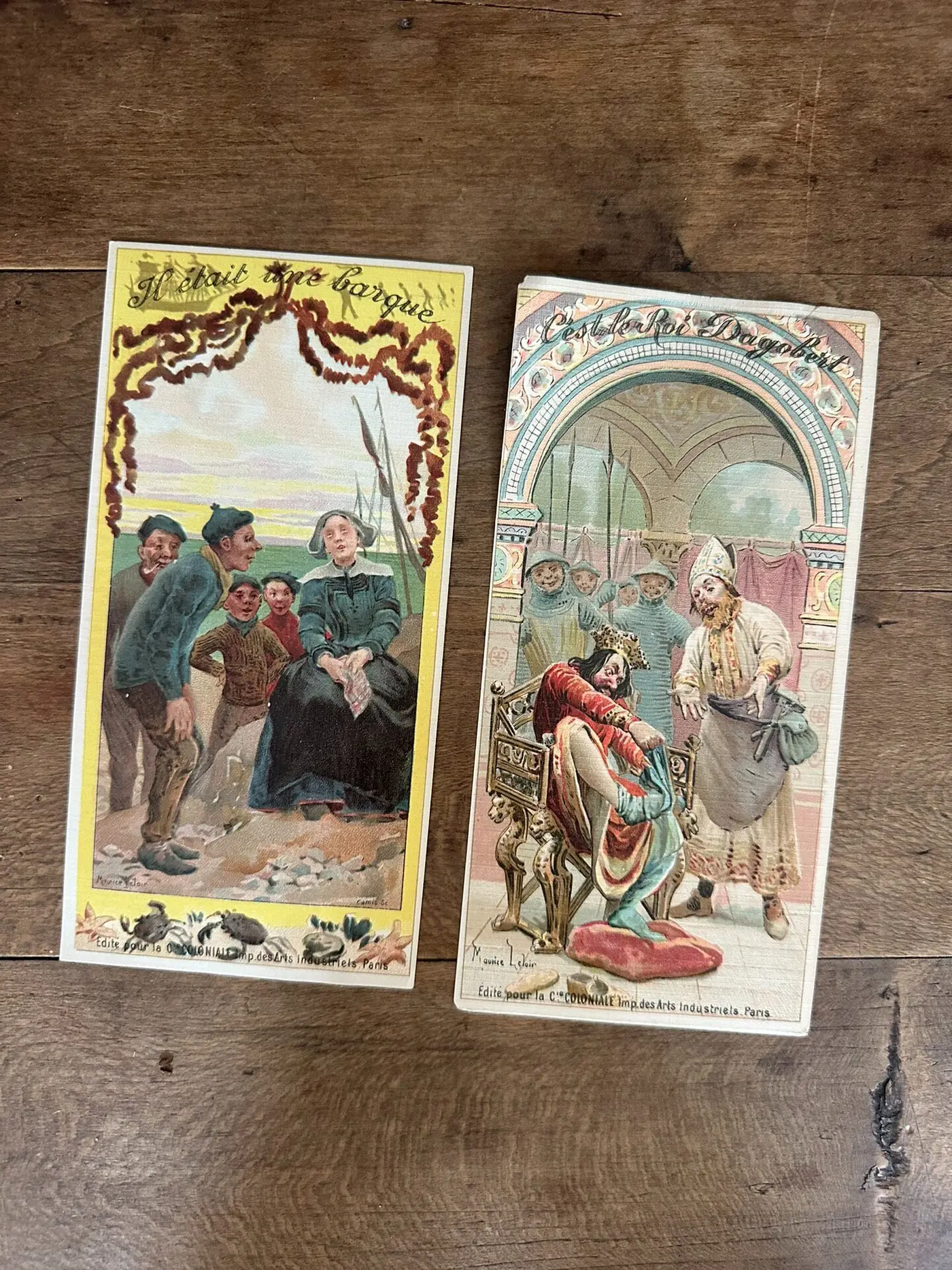 Chocolat du Planteur Antique French Chocolate Advertising Cards, Set of 2