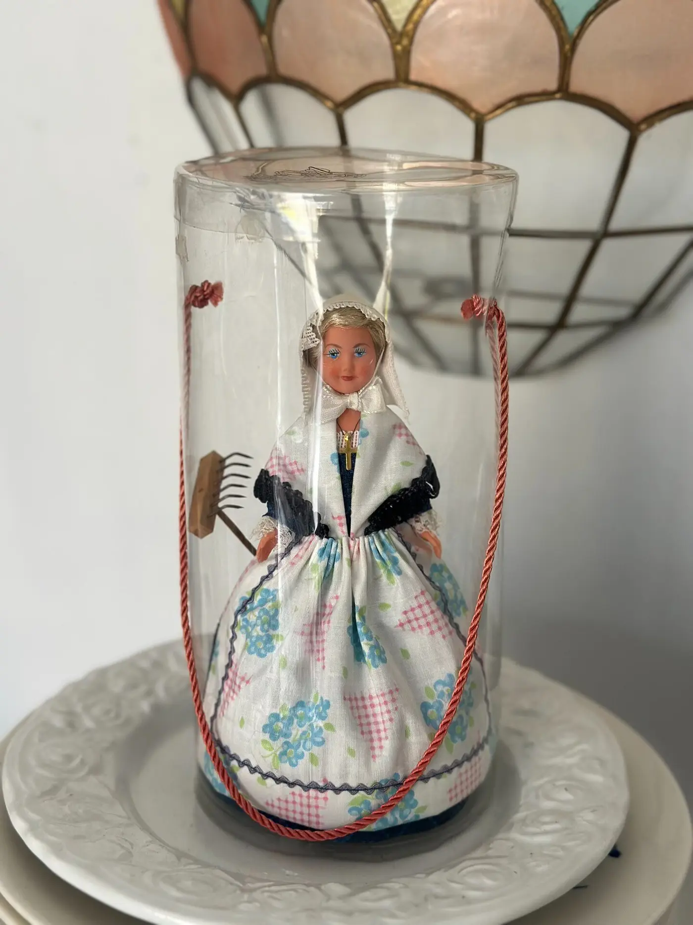 Vintage French Regional Costume Doll by Création Philippe with Original Cylindrical Display Box