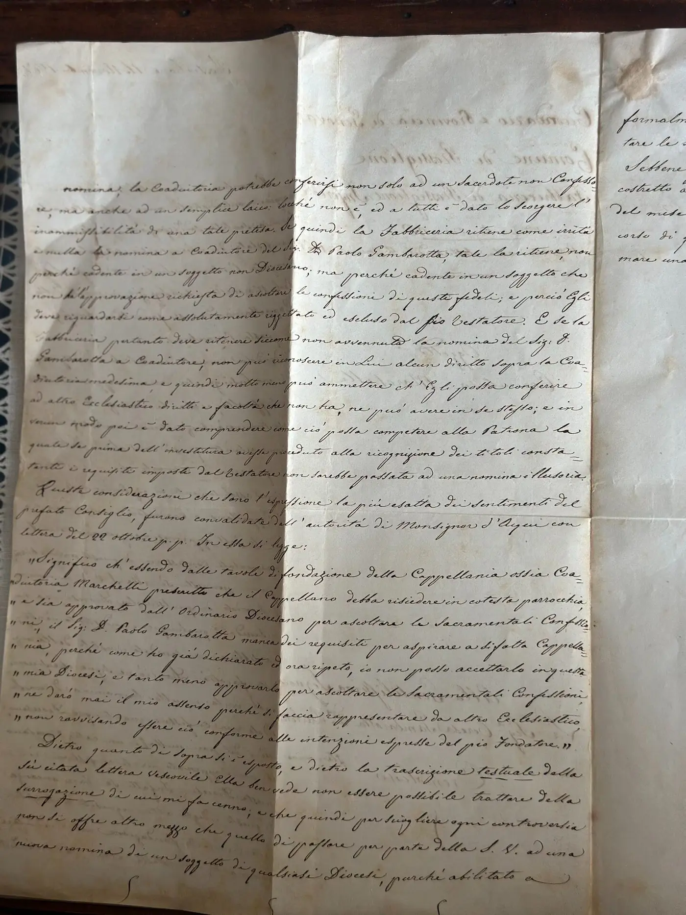 19th-Century European Handwritten Letter on Original Paper