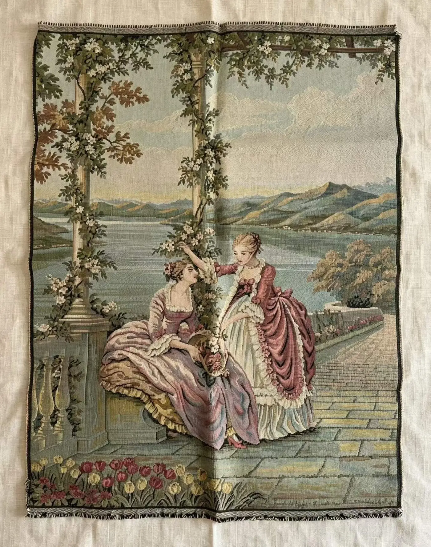 Vintage French Machine-Woven Tapestry