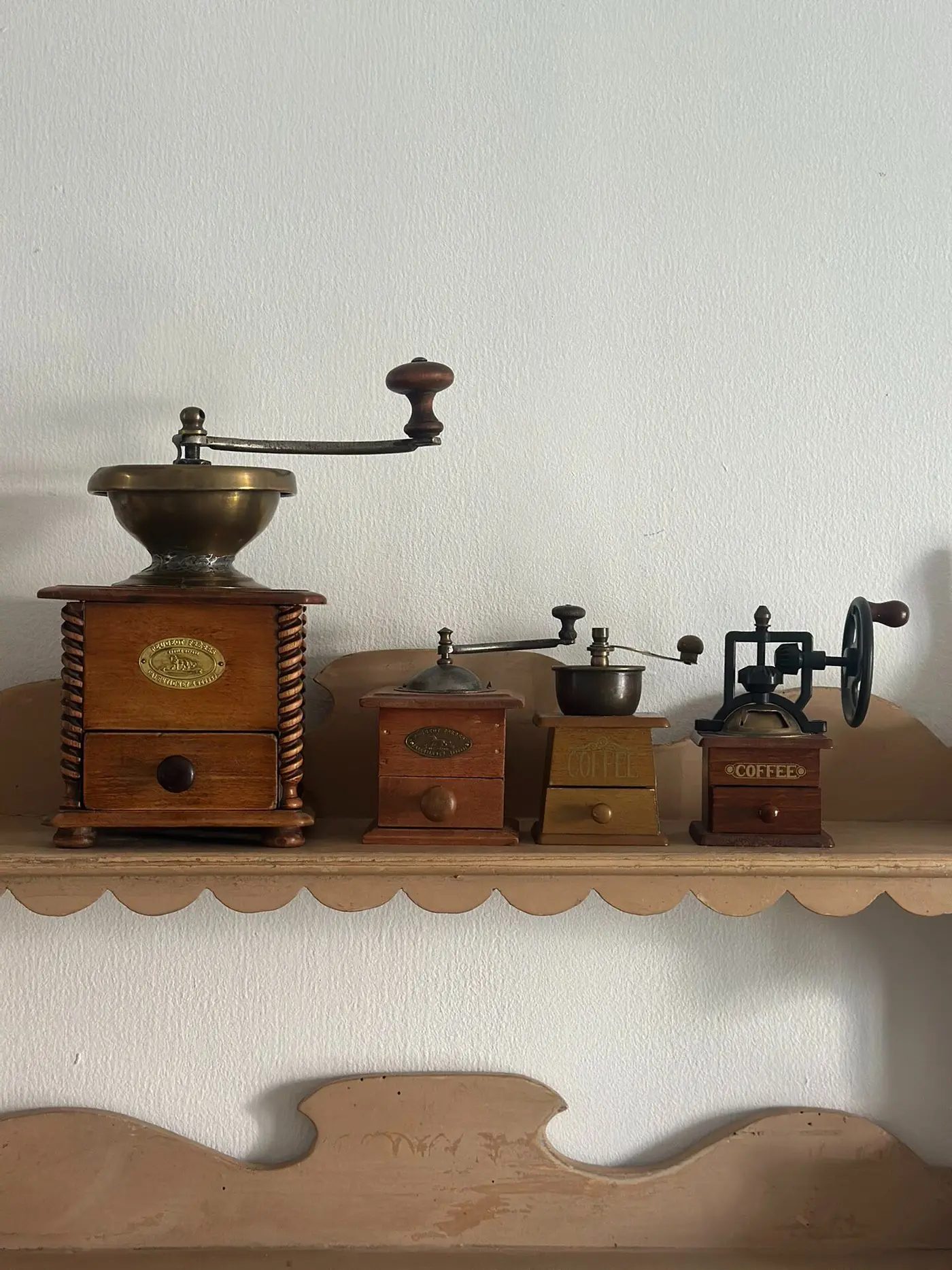 Collection of French Vintage Coffee Grinders — Price on Request