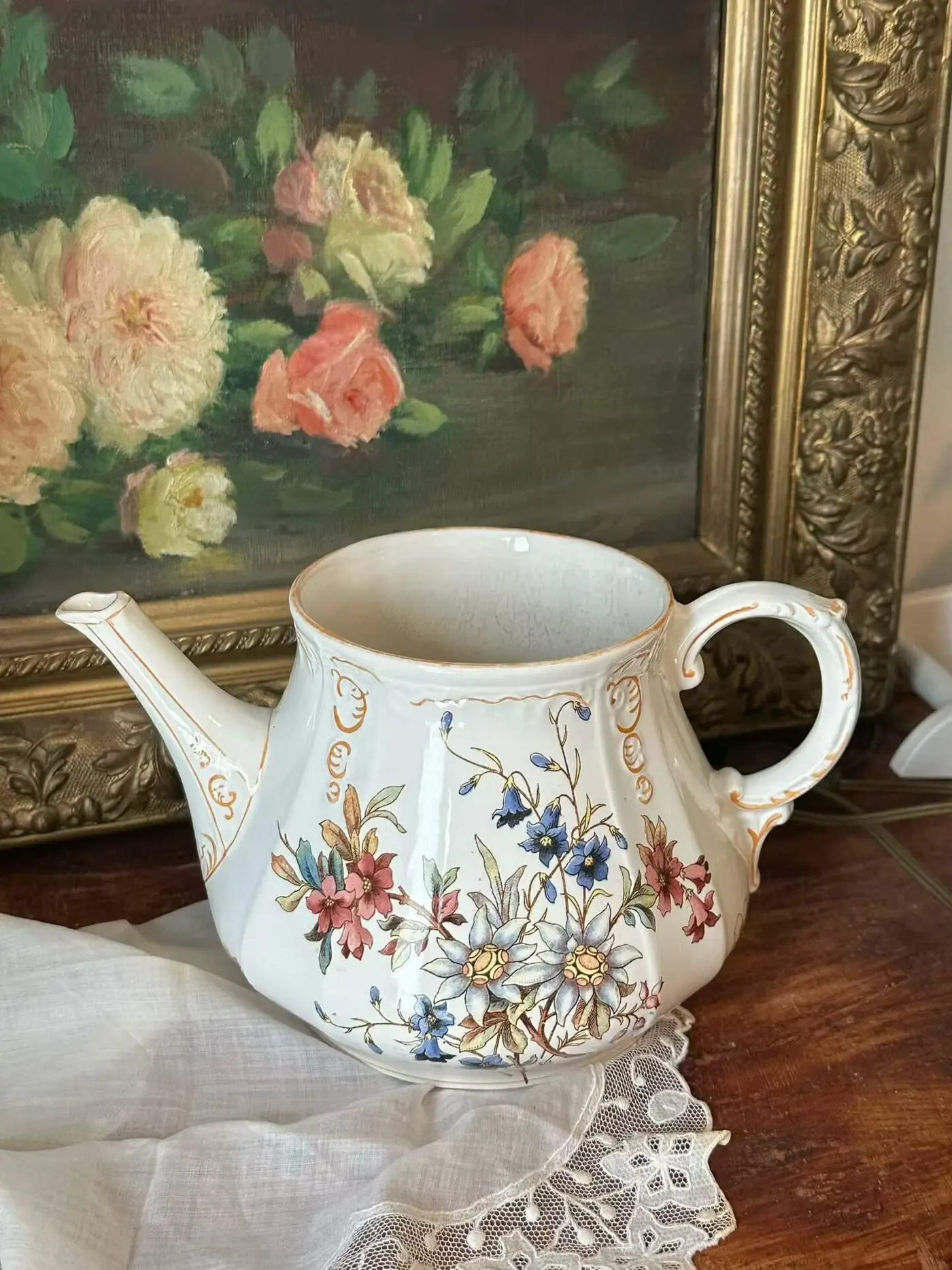 Sarreguemines RIGHI Series Vintage Teapot, 1875–1918
