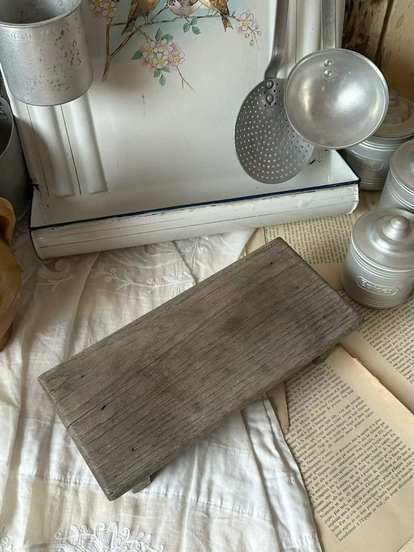 French Vintage Solid Wood Low Table