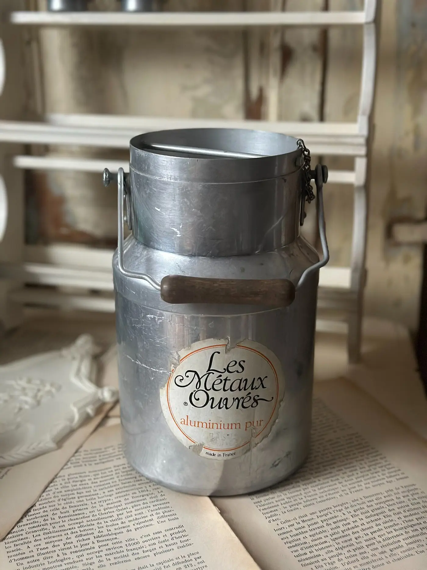 French Vintage Aluminum Milk Pitcher — Les Métaux Ouvrés, Made in France