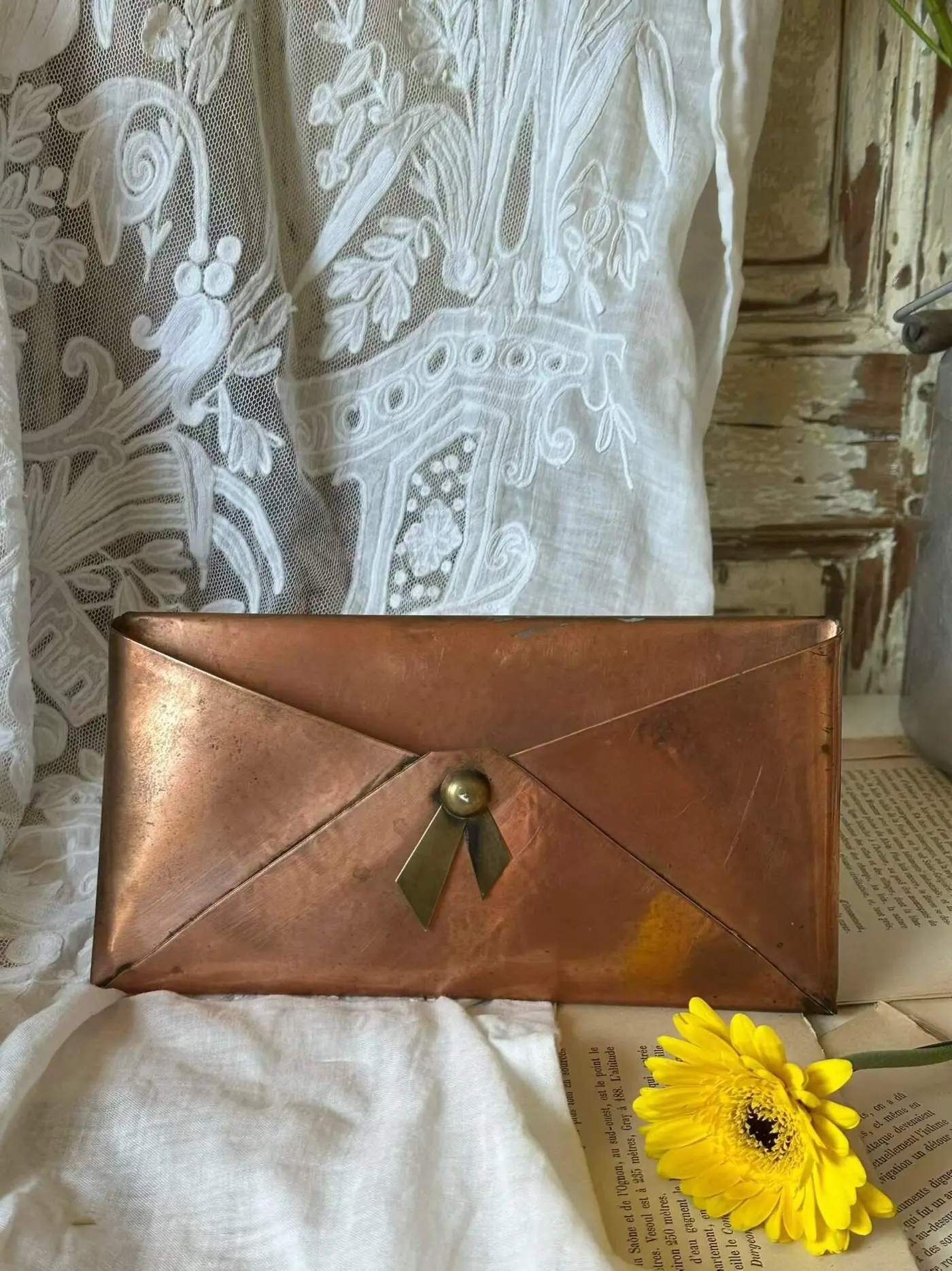 French Vintage Copper Letter Holder
