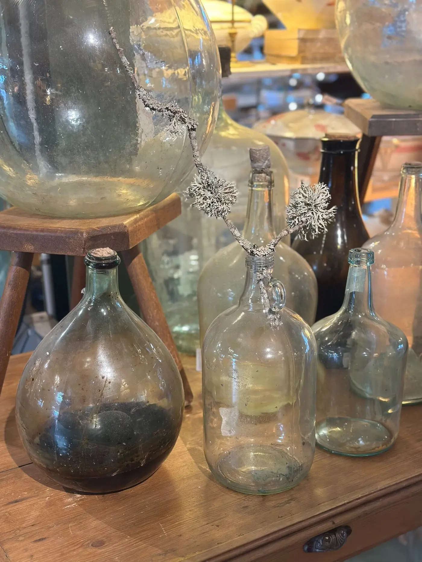 French Antique Glass Bottle Collection, Late 19th–20th Century
