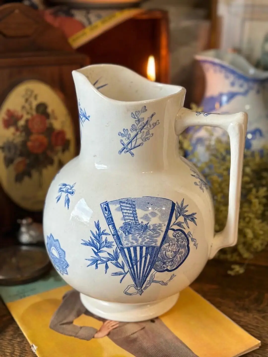 French Vintage Early 1900s Large Water Jug