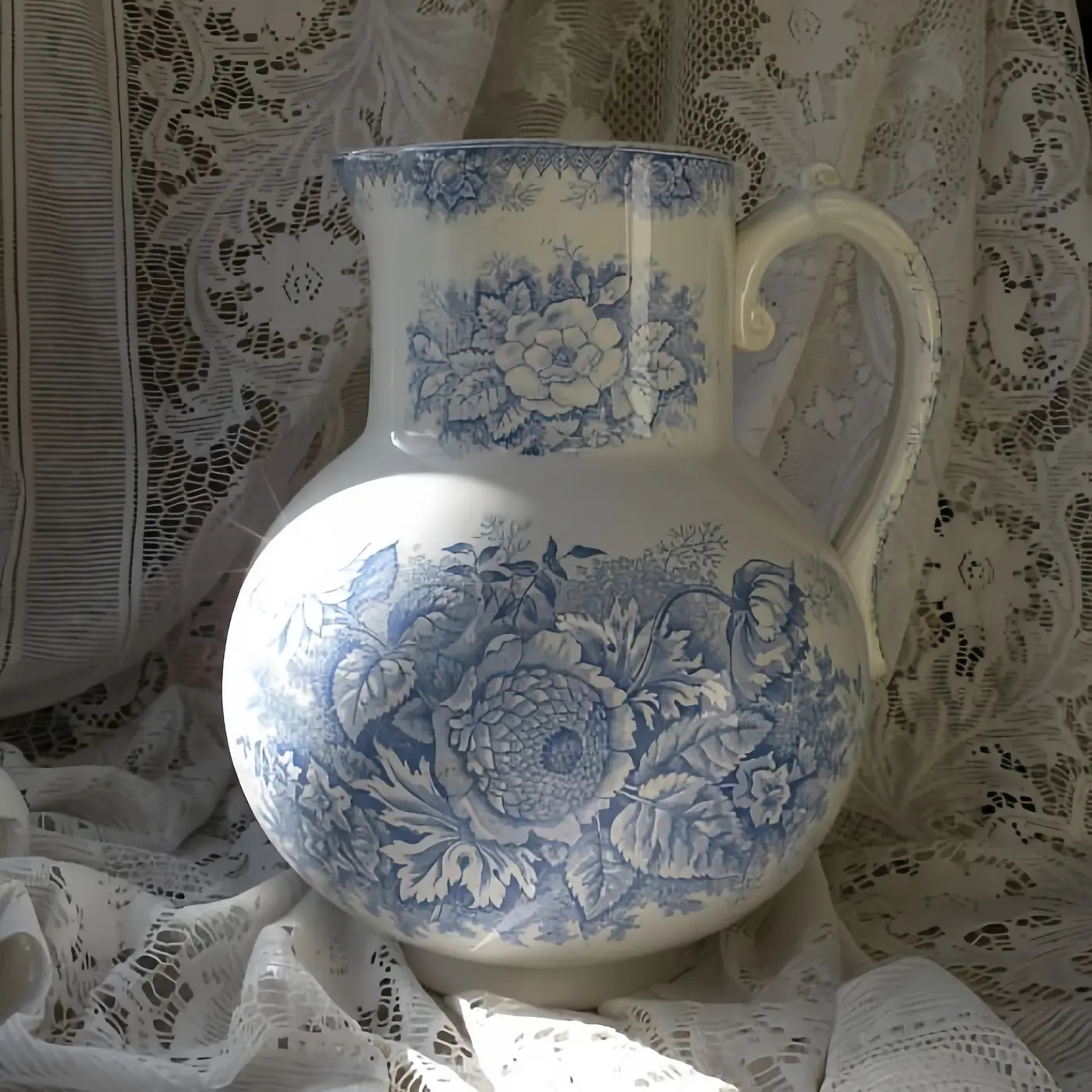 French Blue Garden Large Pitcher