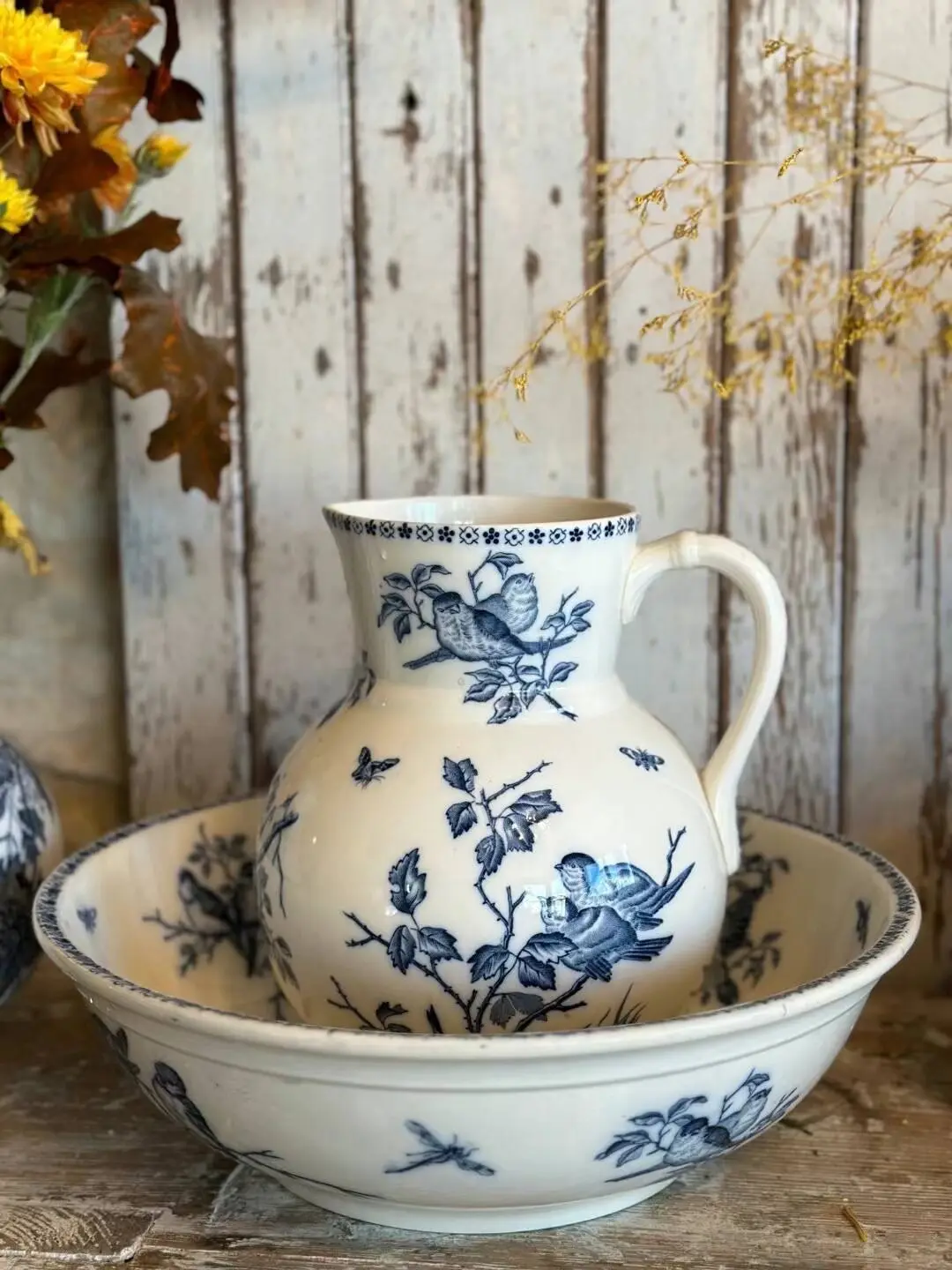French Vintage BFK Bird Large Water Jug