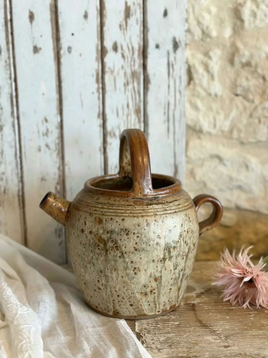 Vintage French Country Large Earthenware Jar