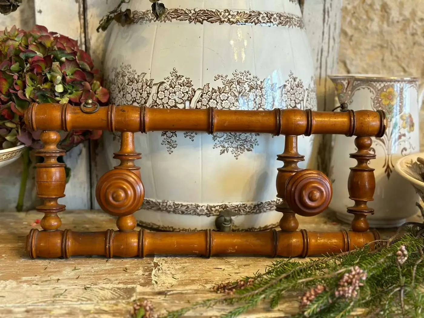 French Vintage Wooden Clothes Hanger