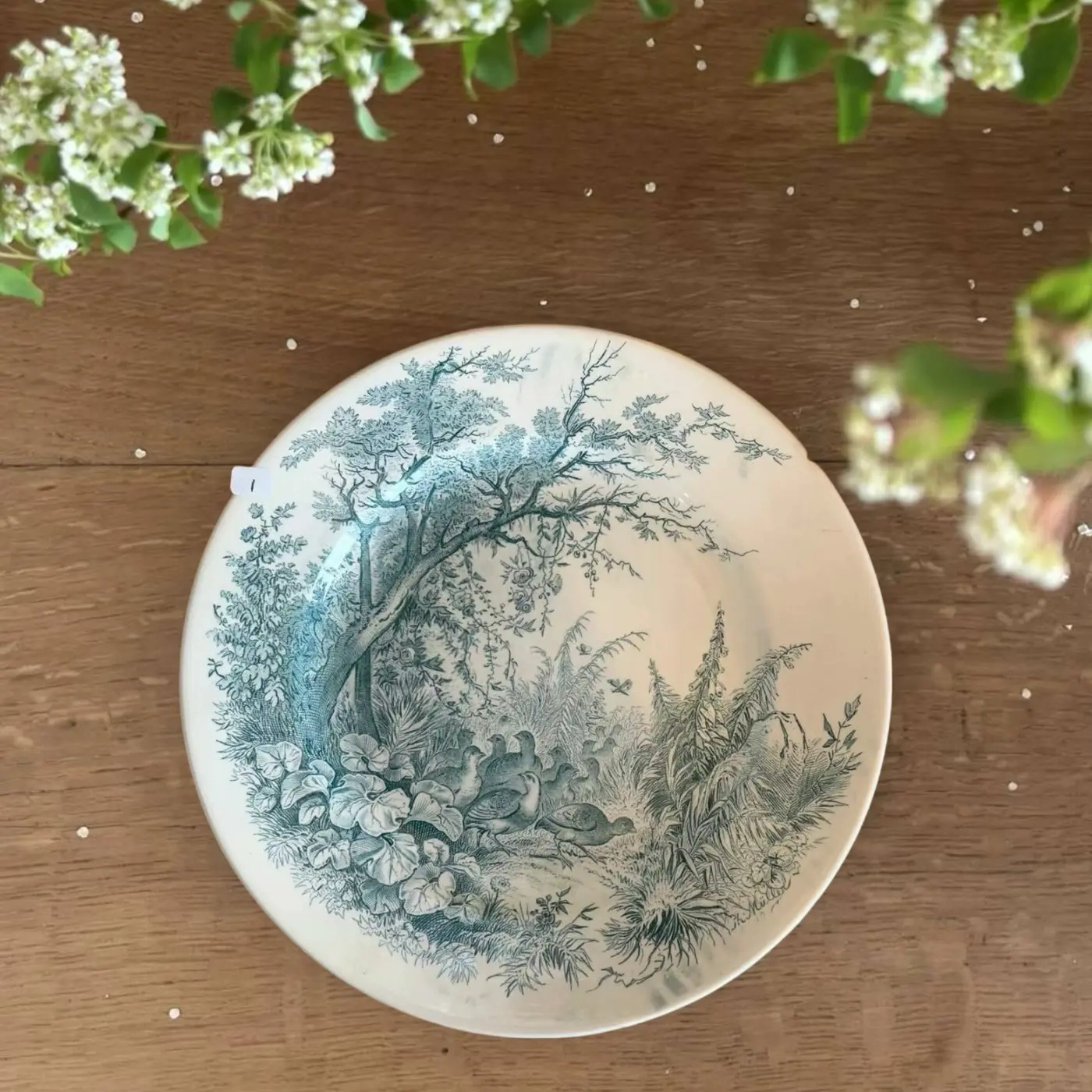 Sarreguemines Forest Series Wild Duck Plate, France, Vintage, 22 cm