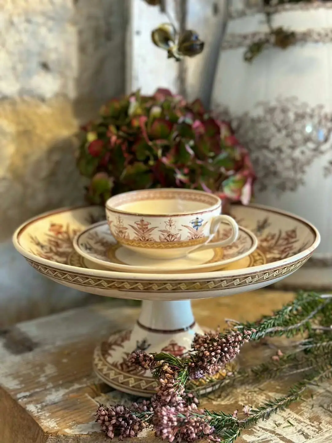 Rare French Vintage Sarreguemines Coffee Cup