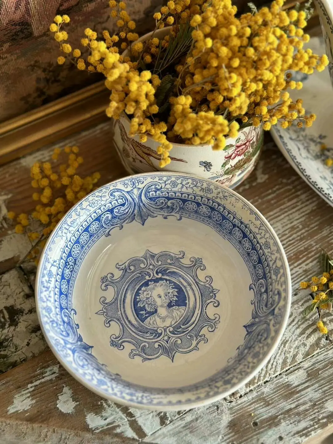 Vintage French Sarreguemines 'Little Girl' Bowl
