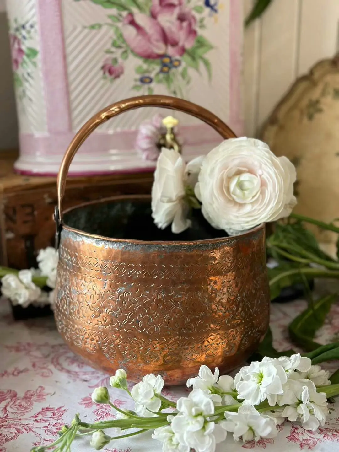 French Vintage Handmade Copper Bucket