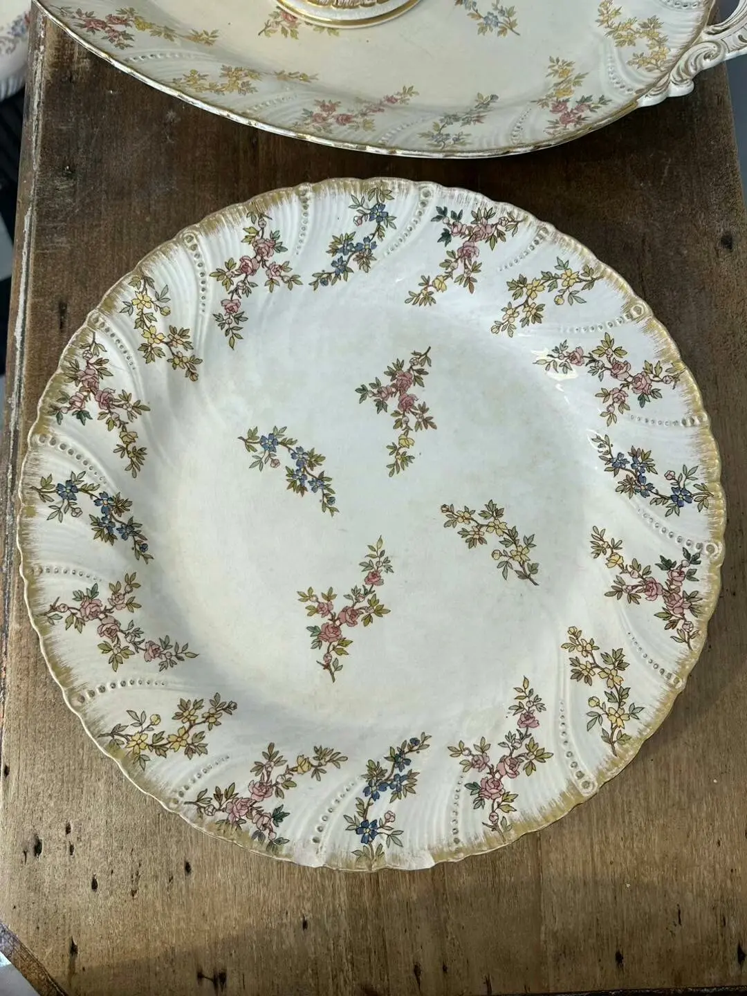 Vintage Sarreguemines Louis XV-Style Large Round Platter No.2, 33.5 cm