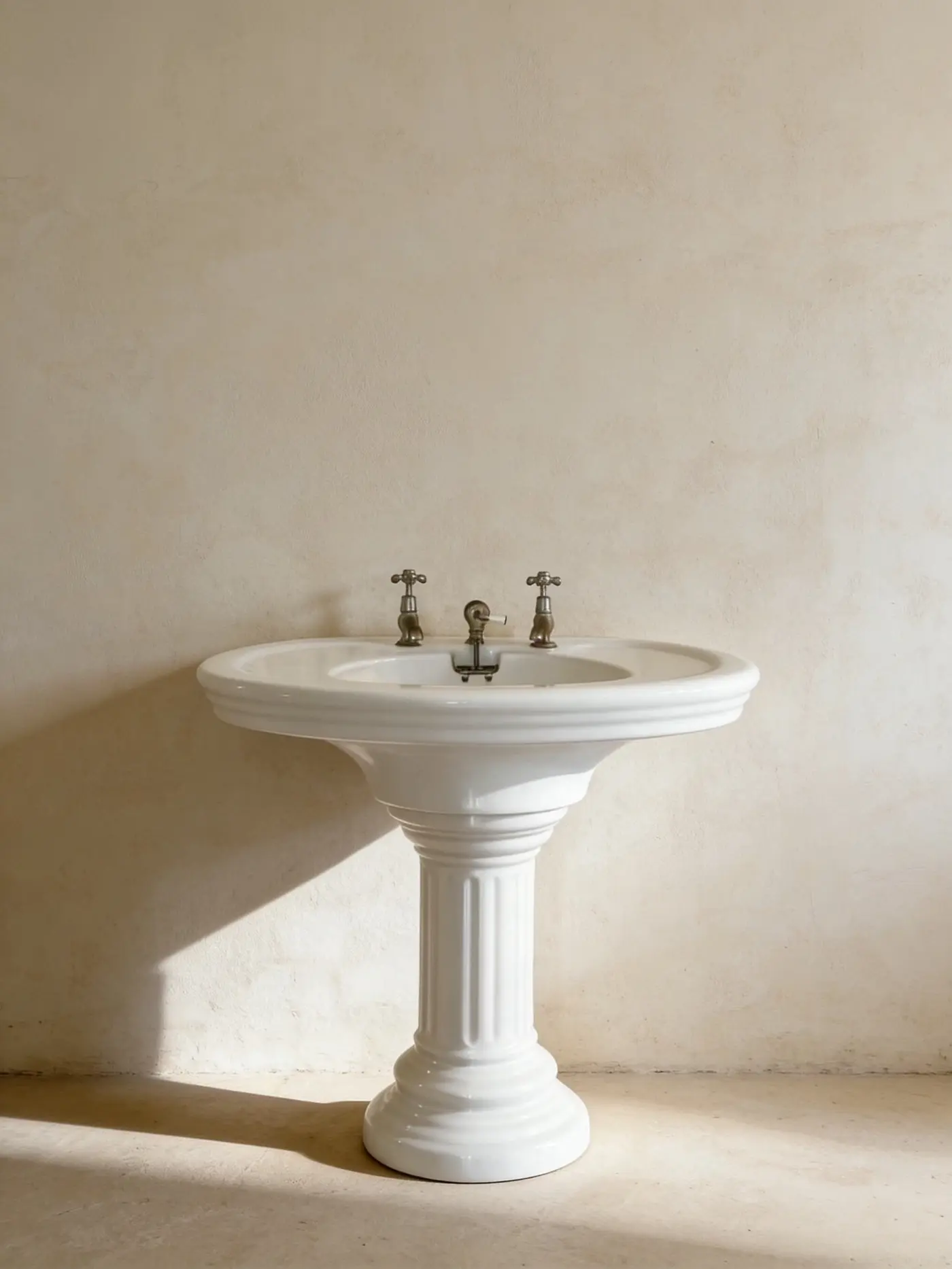 French Antique Pedestal Washbasin on Roman Column