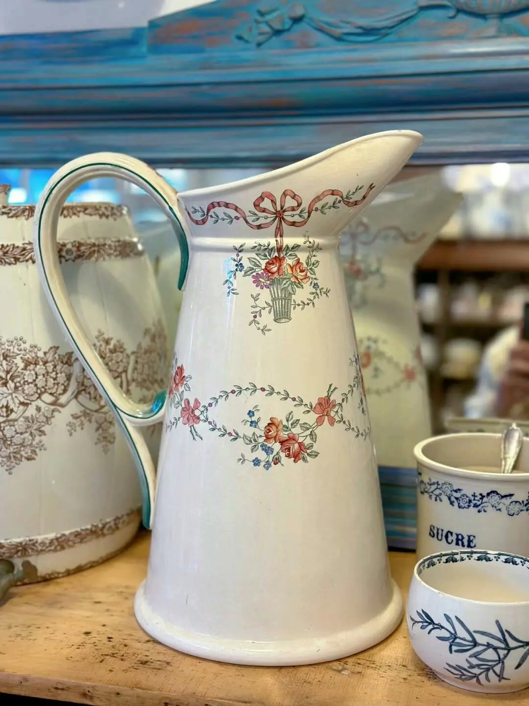 Rare French Longchamps Extra-Large Vintage Water Jug, 38 cm
