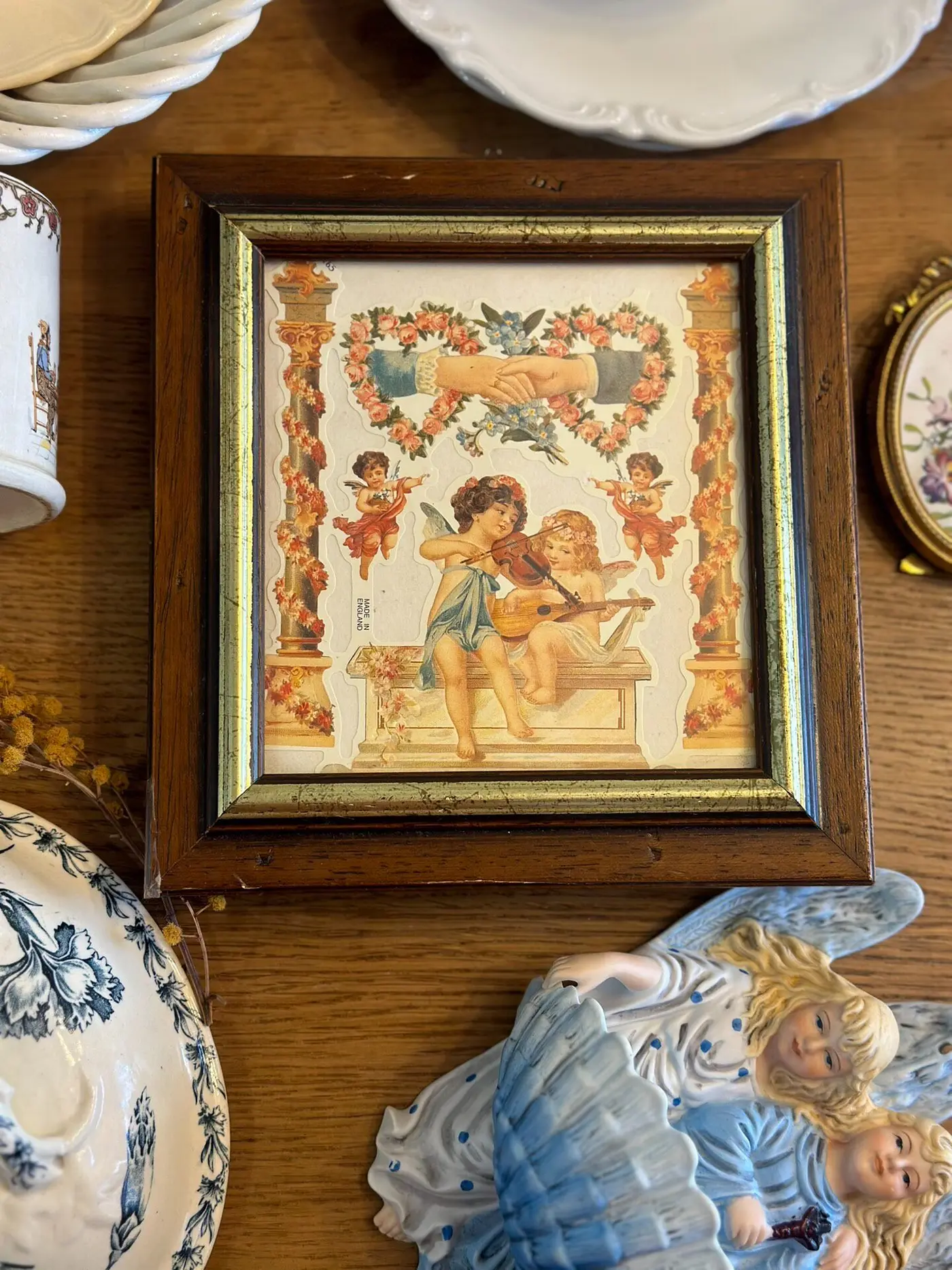 French Vintage Angel Cardstock Wall Hanging
