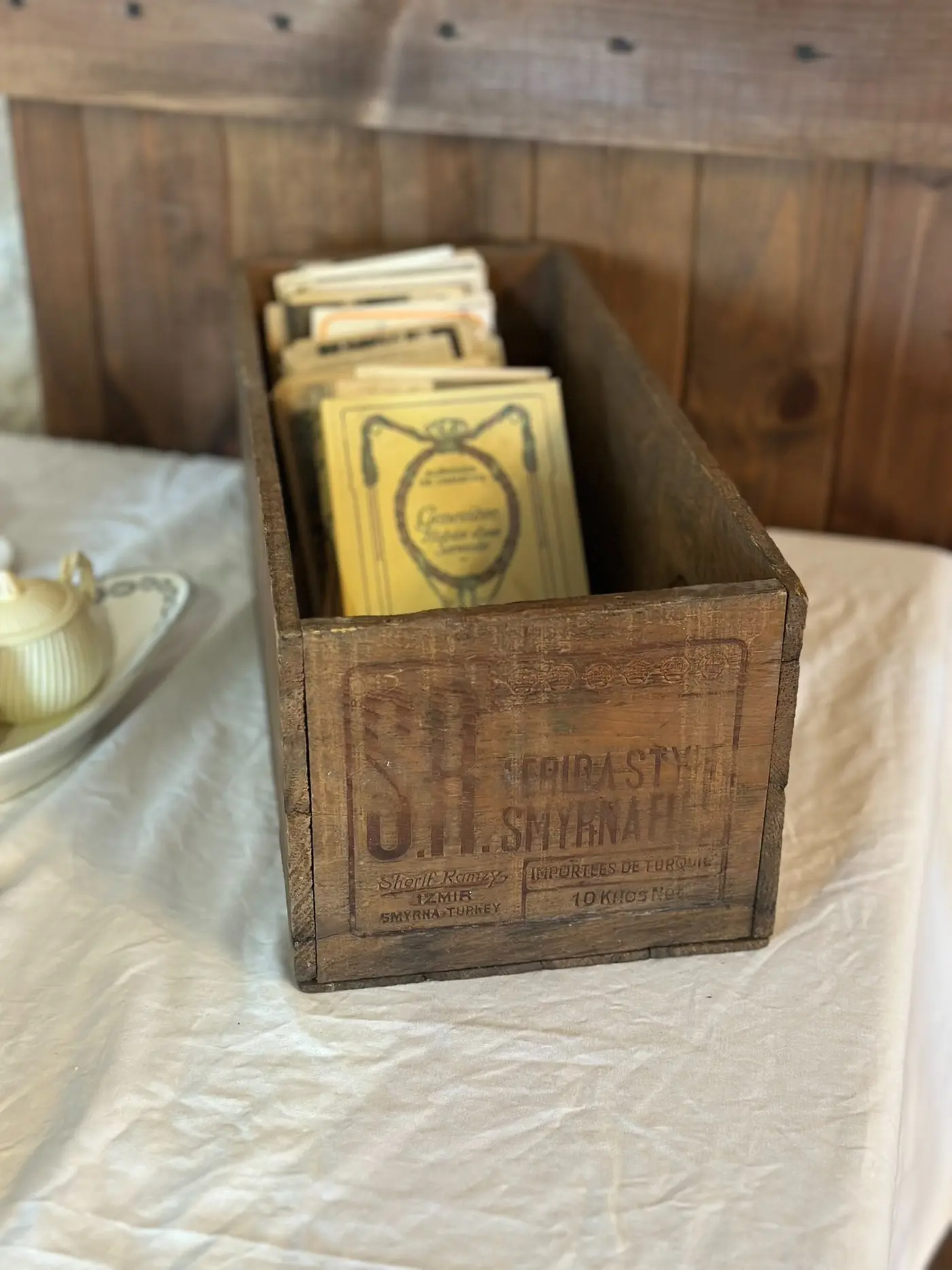 French Vintage Country-Style Wooden Storage Box